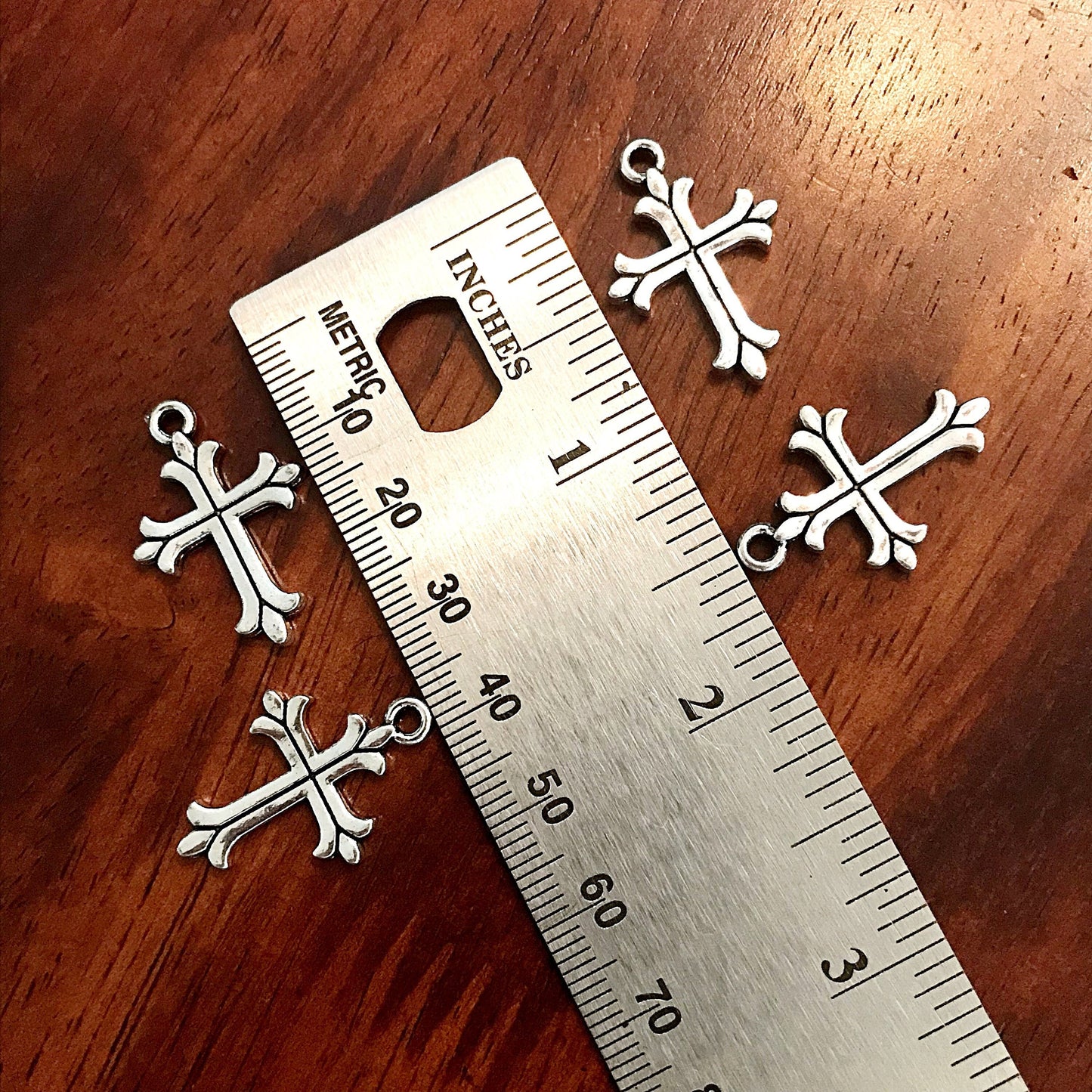 20pcs, Silver Cross Charms, Antique Silver Charms, Beautiful Cross Charms, Cross Pendants, Fancy Cross, 2 Sided Cross Charms, Findings
