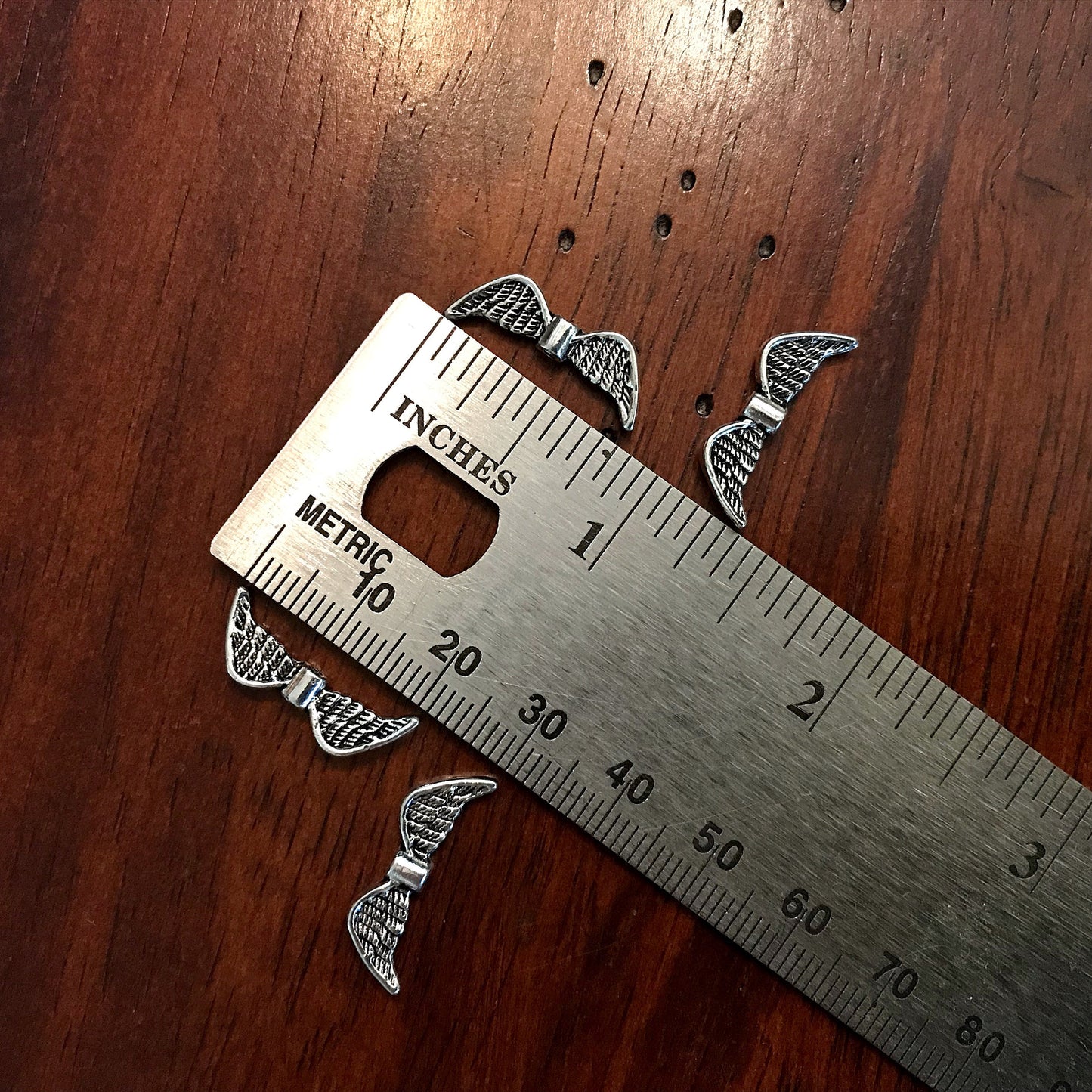 25pcs, Angel Wing Charms, Antique Silver Charms, Silver Wing Charms, Spacer Charms, Spacer Wings, Connector Charm, Double Sided, Findings