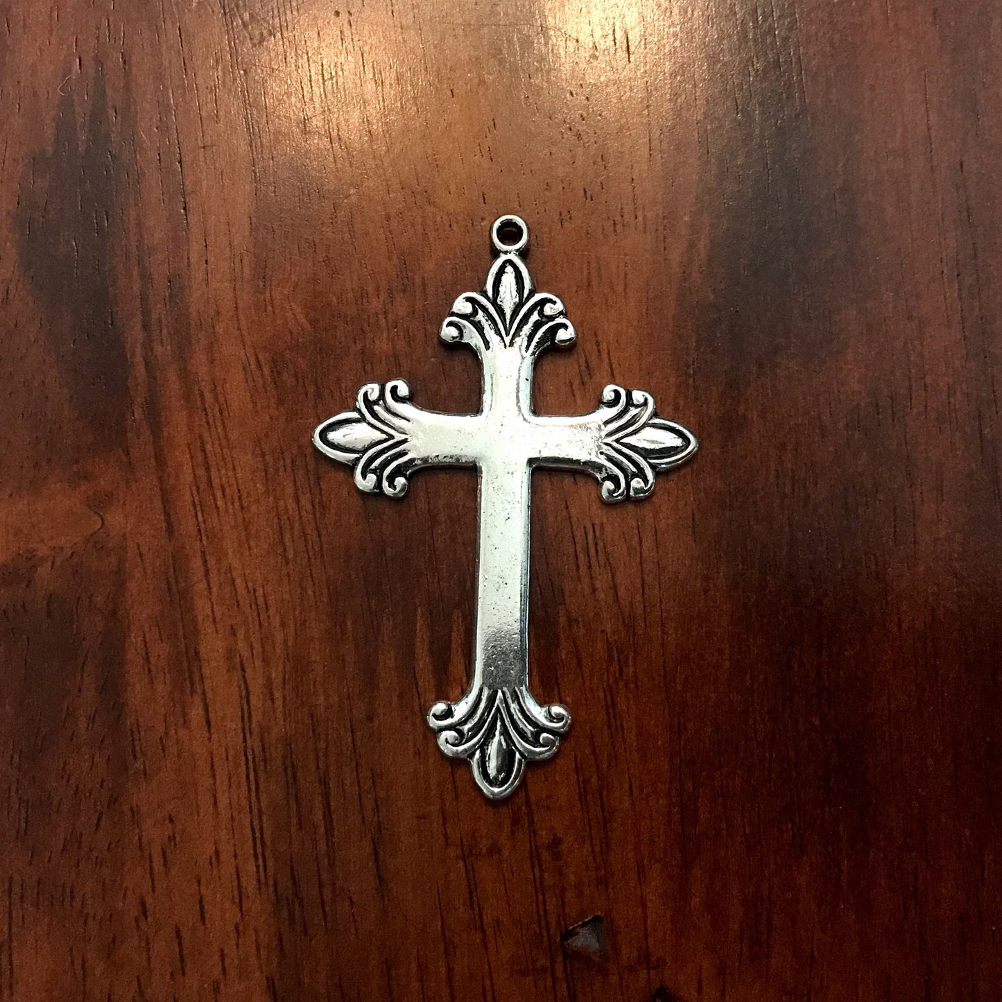 4 Large Silver Cross Pendants, Cross Charms, Antique Silver Cross Pendant, Fancy Cross Pendants, Rosary Cross, Rosary Charms, Findings