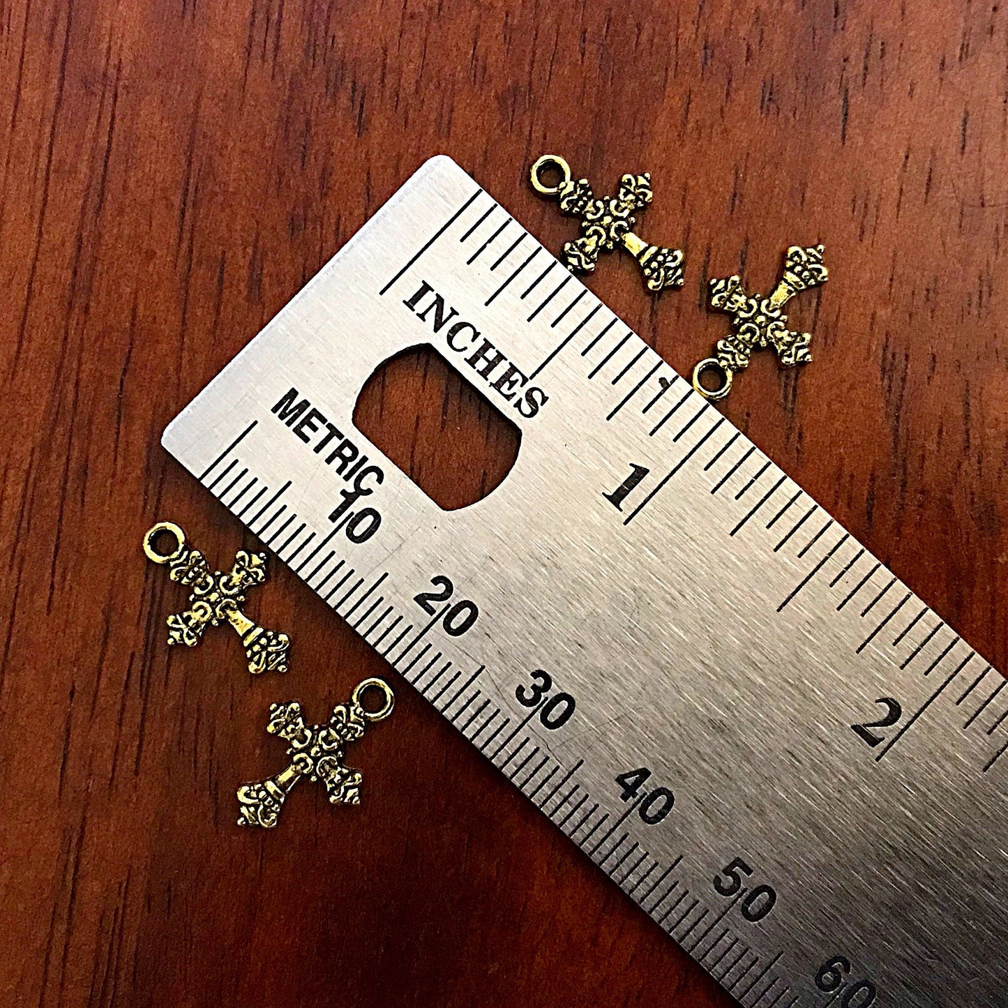 25pcs, Gold Cross Charms, Antique Gold Charms, Tiny Cross Charms, Small Cross Charms, Tiny Charms, Fancy Cross Charms, Findings