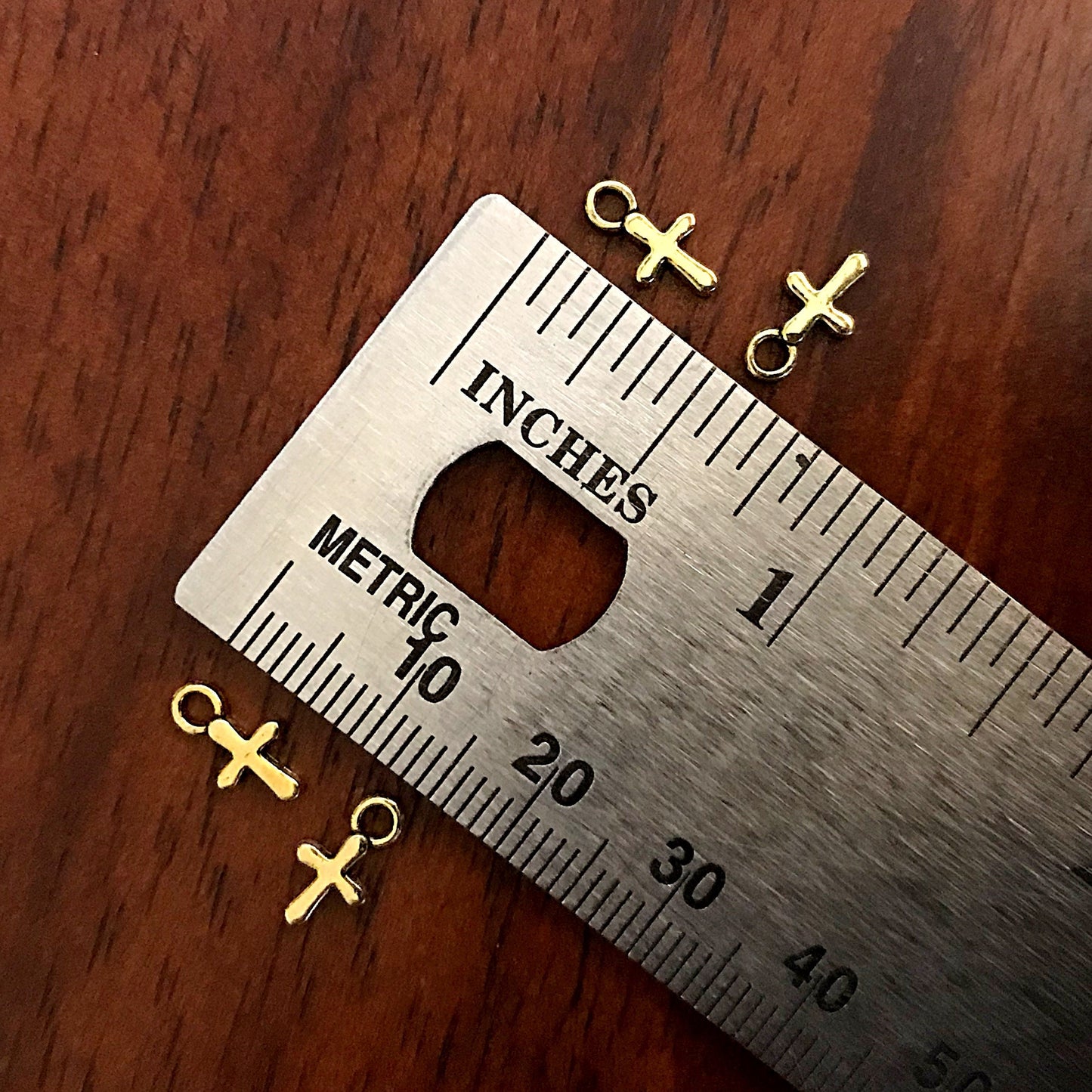 Cross Charms, 50pcs Gold Tone Cross Charms, Tiny Cross Charms, Gold Charms, Christian Charms, Necklace Charms, Bracelet Charms, Findings