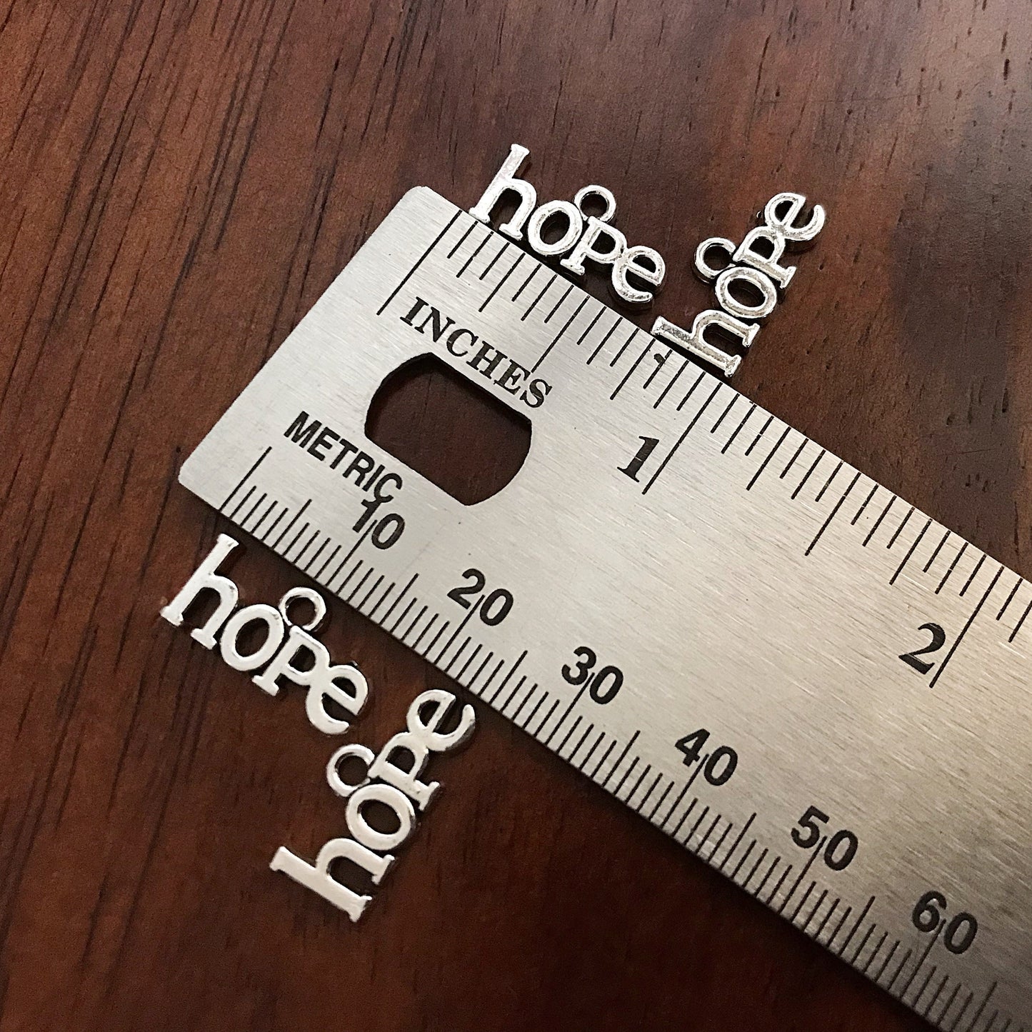 Hope Charms, 40pcs, Antique Silver Hope Charms, Silver Hope Charms, Cancer Awareness Charms, Hope Ribbon Charms, Word Hope Charms, Findings