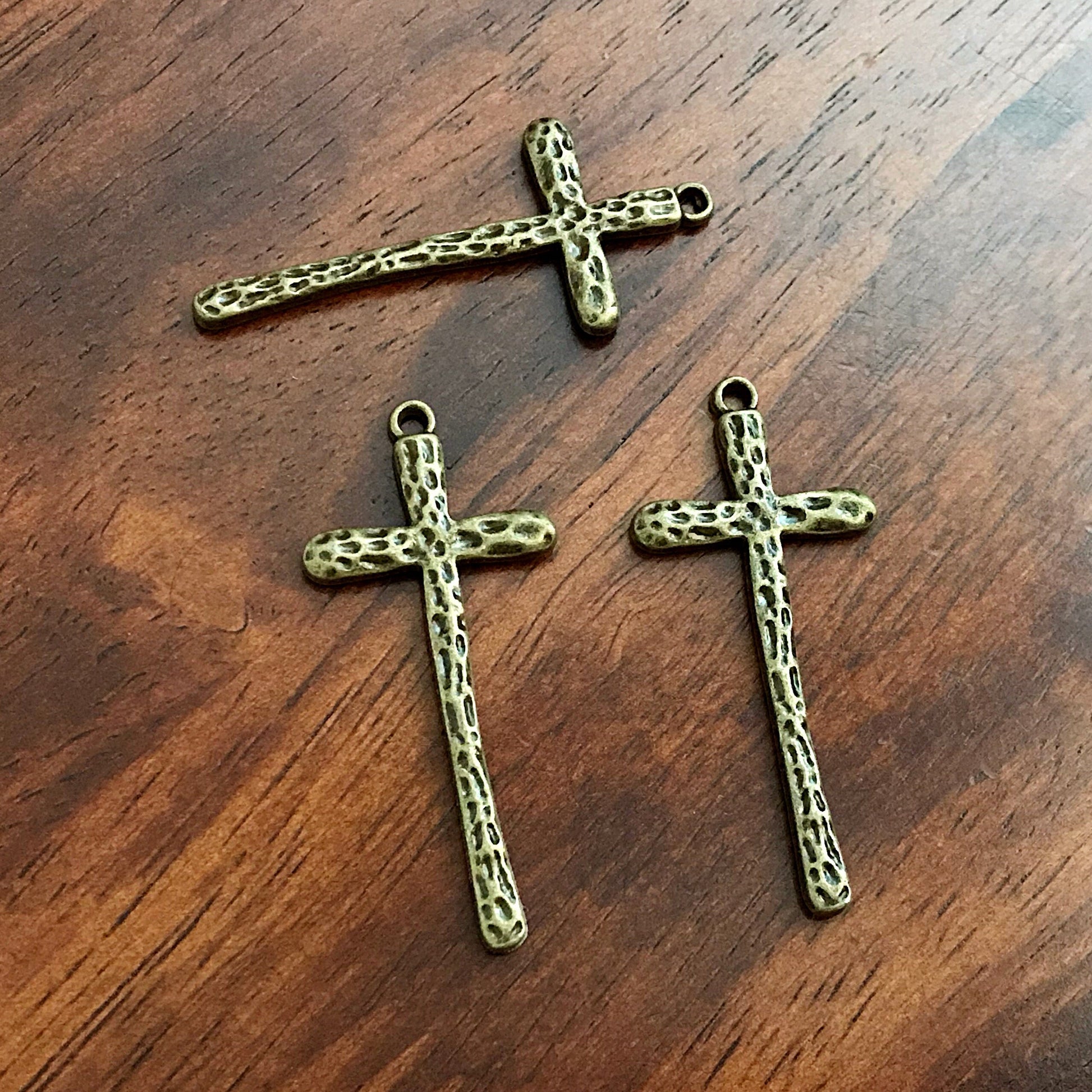 Bulk 12pcs, Cross Charms, Long Cross Pendant, Large Bronze Cross Charms, Crucifix Charms, Thin Cross Charms, Bronze Cross Pendants, Findings