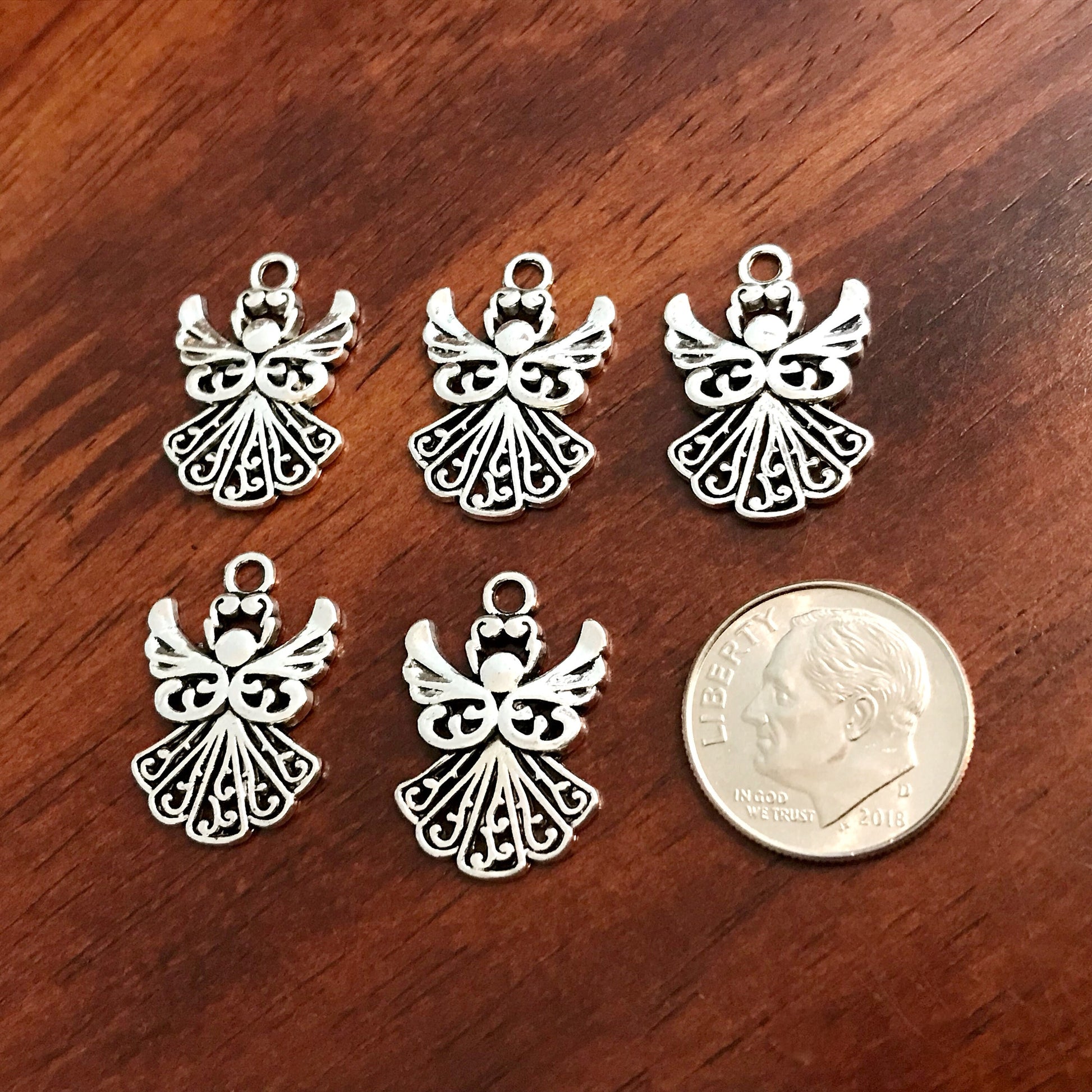 40pcs, Angel Charms, Halo Charms, Angel Pendants, Antique Silver Charms, Small Angel Charms, Angel Wing Charms, Angel Pendants, Findings