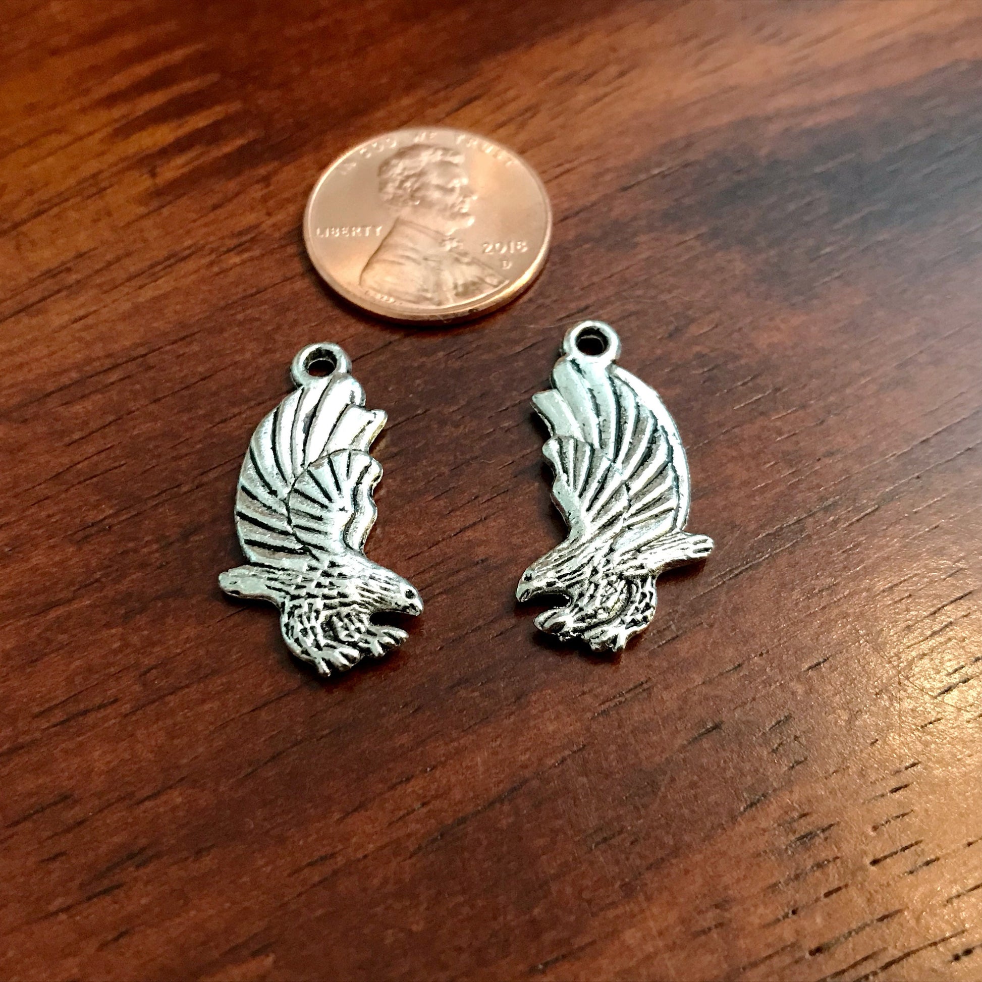 20pcs, Eagle Charms, Antique Silver Charms, Bird Charms, American Eagle Charms, Bald Eagle Charms, Double Sided Eagle Charms, Findings