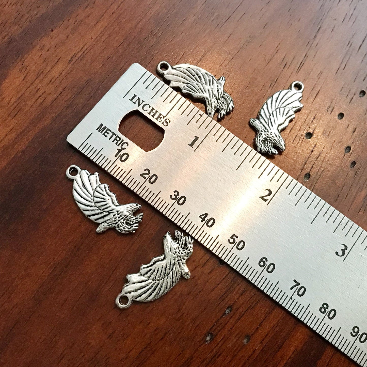 10pcs, Eagle Charms, Antique Silver Charms, Bird Charms, American Eagle Charms, Bald Eagle Charms, Double Sided Eagle Charms, Findings