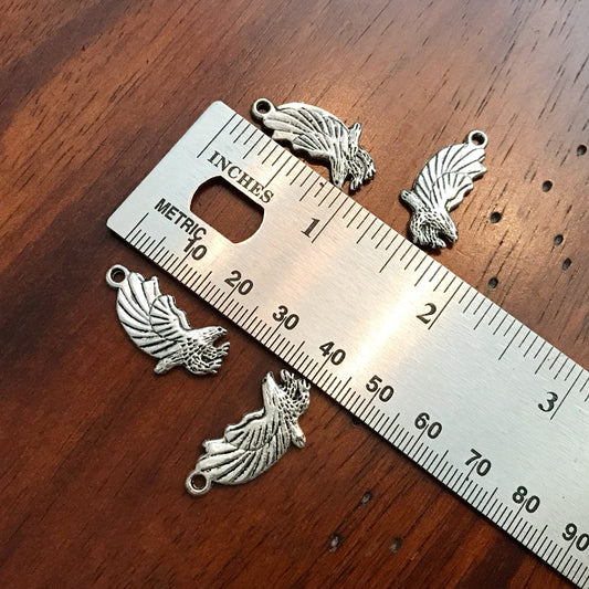 10pcs, Eagle Charms, Antique Silver Charms, Bird Charms, American Eagle Charms, Bald Eagle Charms, Double Sided Eagle Charms, Findings