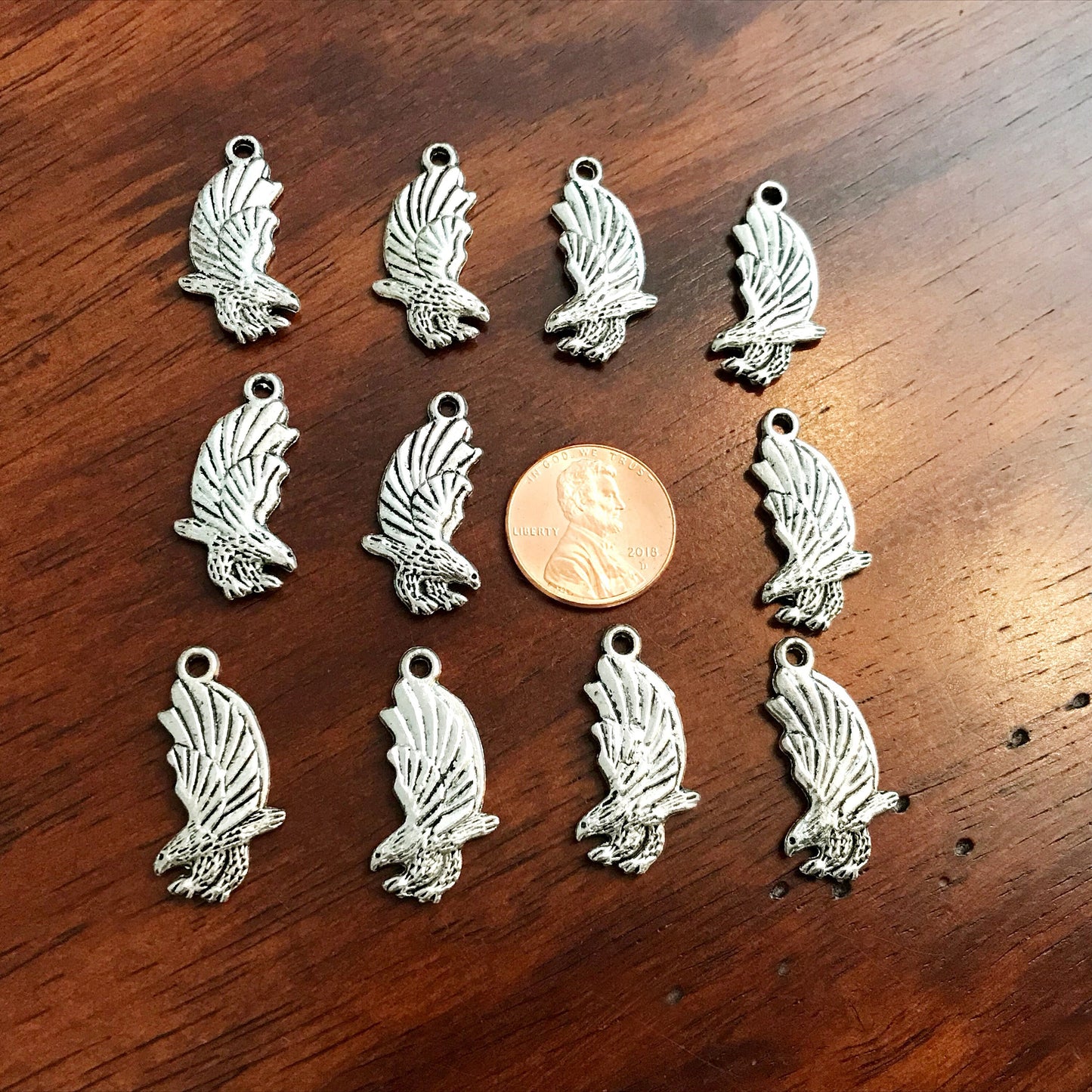 20pcs, Eagle Charms, Antique Silver Charms, Bird Charms, American Eagle Charms, Bald Eagle Charms, Double Sided Eagle Charms, Findings