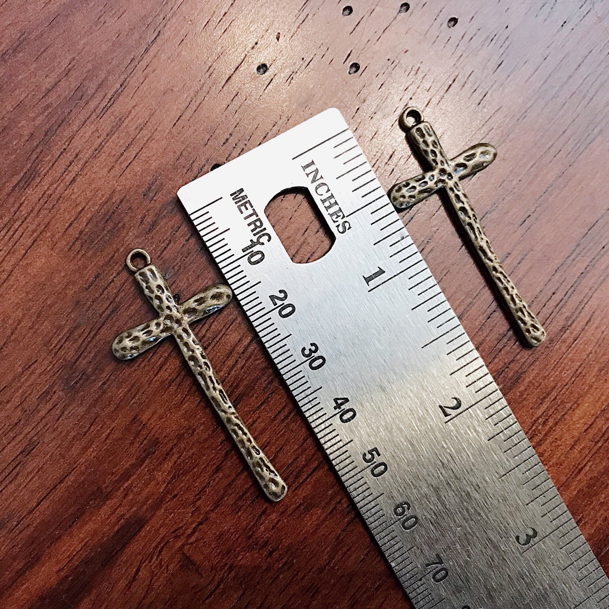 Bulk 12pcs, Cross Charms, Long Cross Pendant, Large Bronze Cross Charms, Crucifix Charms, Thin Cross Charms, Bronze Cross Pendants, Findings
