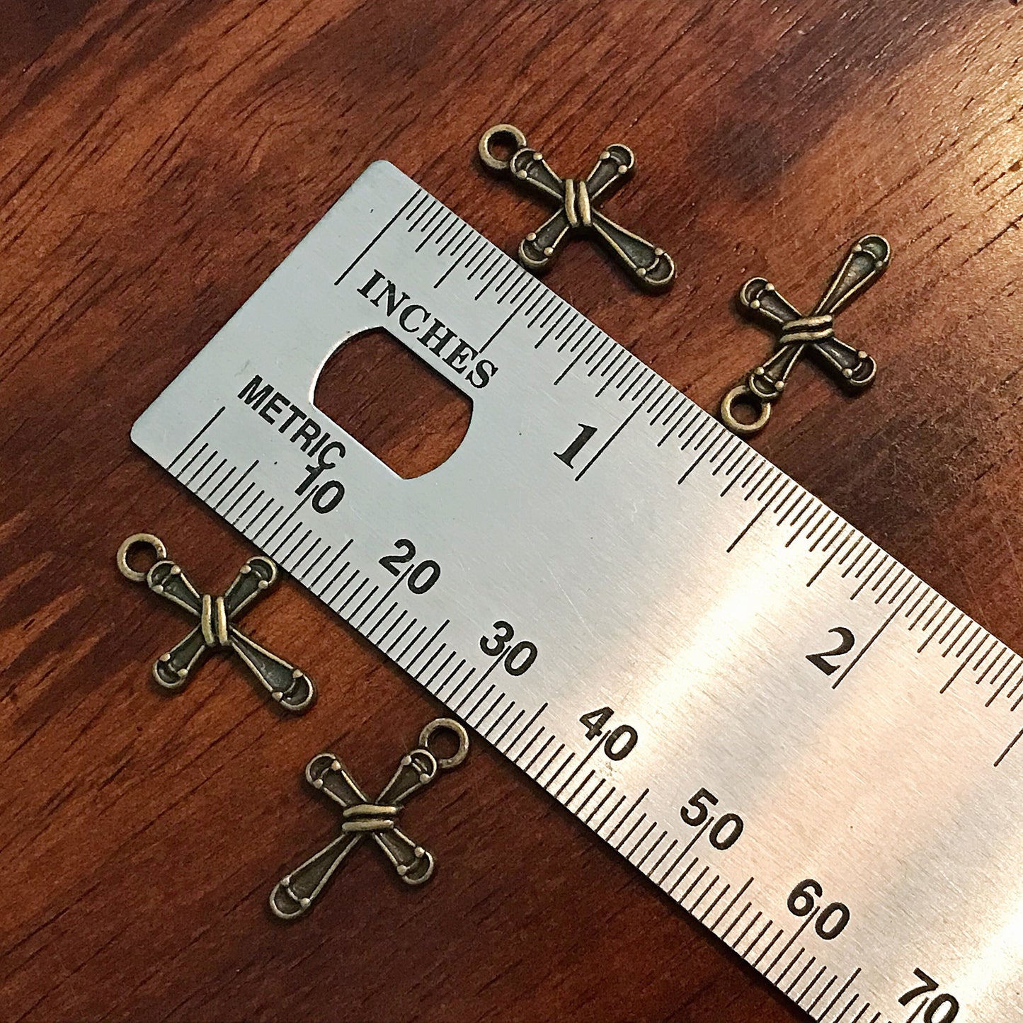 50pcs, Cross Charms, Antique Bronze Charms, Crucifix Charms, Beautiful Cross Charms, Fancy Cross Charms, Bronze Cross Pendants, Finding