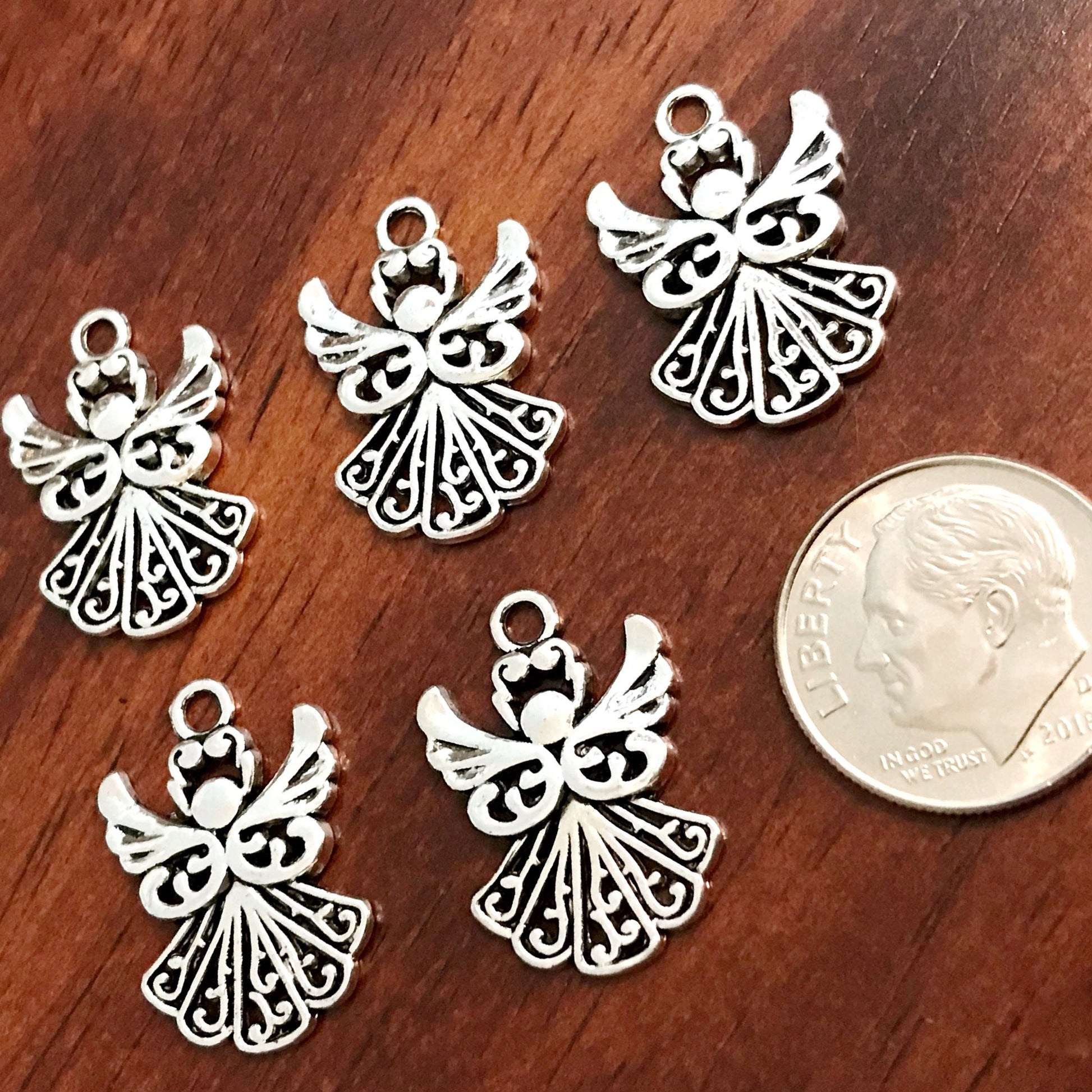20pcs, Angel Charms, Halo Charms, Angel Pendants, Antique Silver Charms, Small Angel Charms, Angel Wing Charms, Angel Pendants, Findings