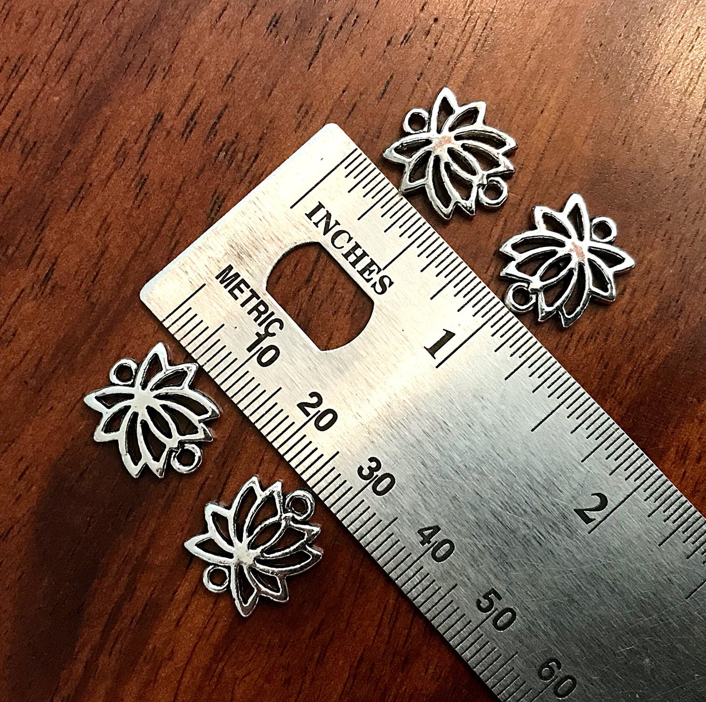 15pcs, Lotus Flower Connector Charms, Lotus Connector Charms, Double Sided Lotus Flower, Lotus Charms, Yoga Charms, Zen Charms, Findings