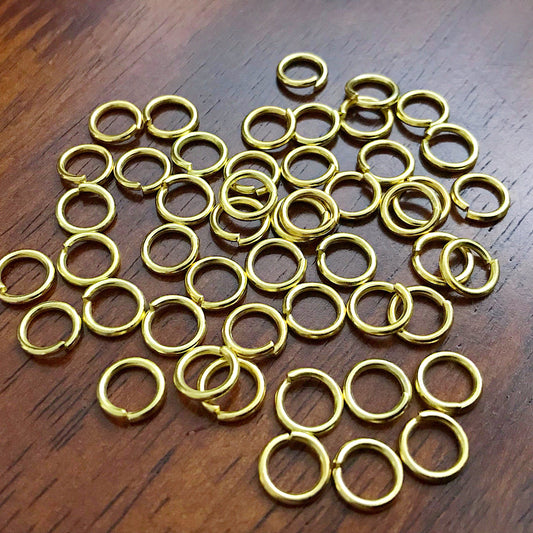 100pcs, 8x1mm Strong Jump Rings, 8 x 1mm Gold Tone Jump Rings, Heavy Duty 8mm x 1mm Jumprings, Industrial Strength Jump Rings, Findings