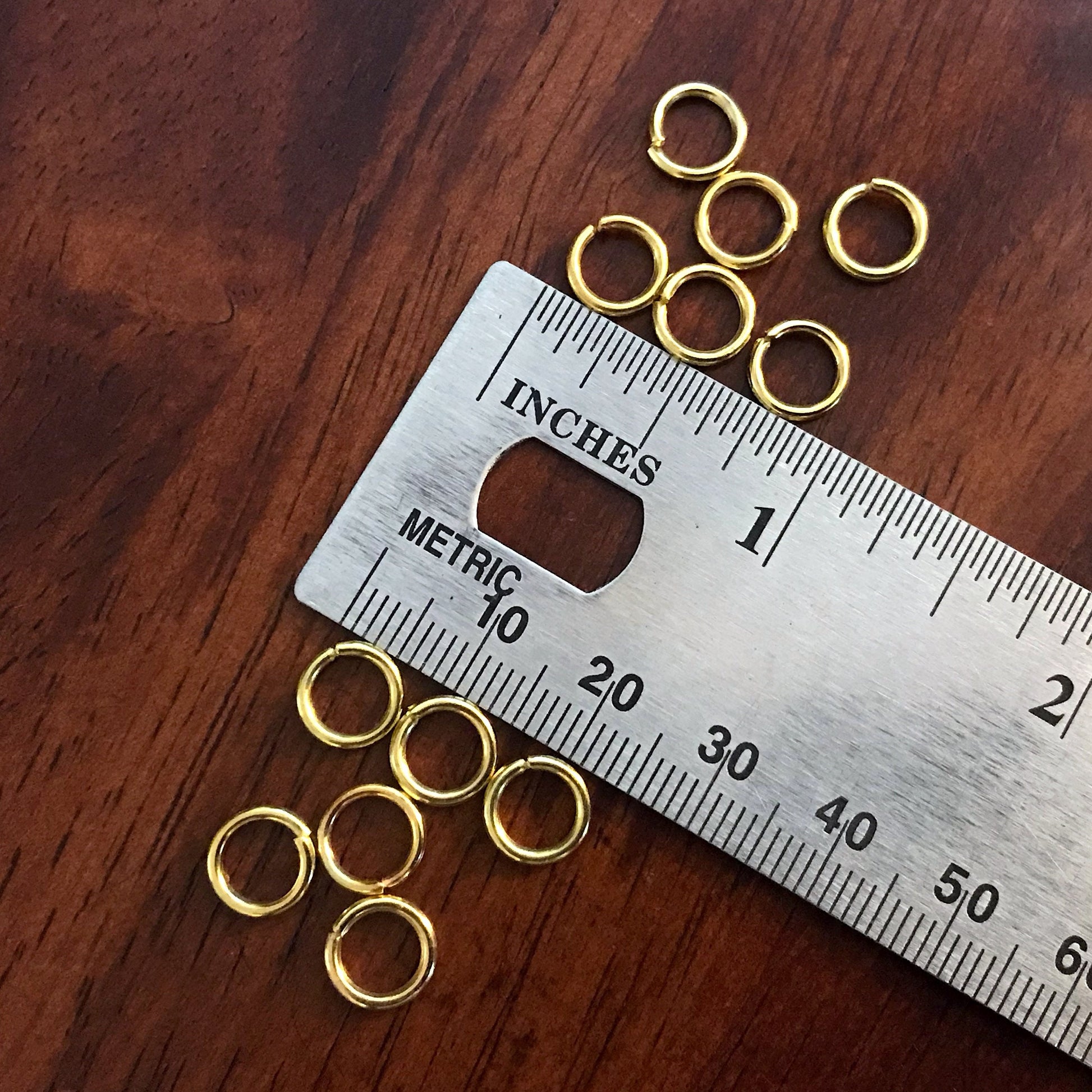 100pcs, 8x1mm Strong Jump Rings, 8 x 1mm Gold Tone Jump Rings, Heavy Duty 8mm x 1mm Jumprings, Industrial Strength Jump Rings, Findings