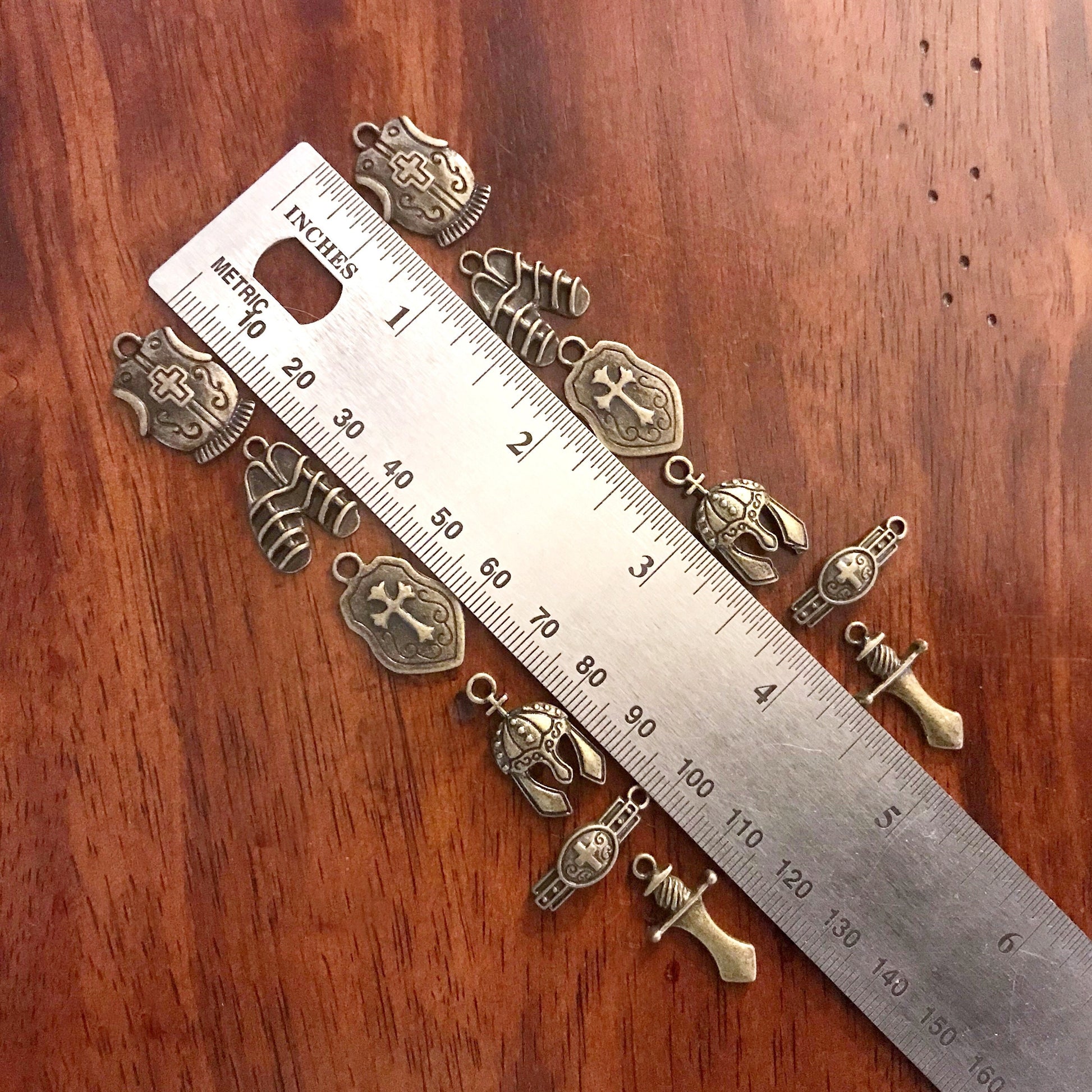 30 sets, Armor of God Charm Sets, Full Armor Of God Charms, 30 each of the Belt, Shield, Breastplate, Helmet, Sword, Shoes