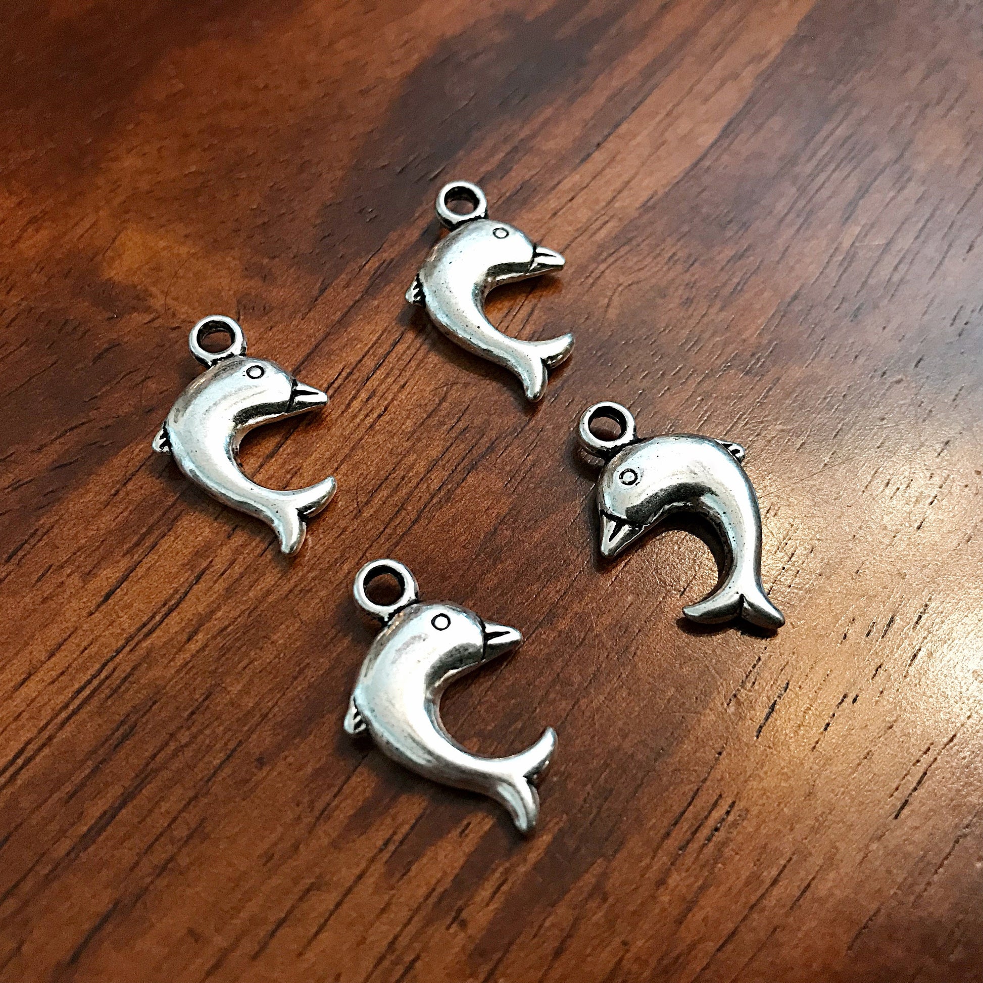 15pcs, Dolphin Charms, Antique Silver Charms, Silver Dolphin Charms, Whale Charms, Fish Charms, 3D Dolphin Charms, Killer Whale, Findings