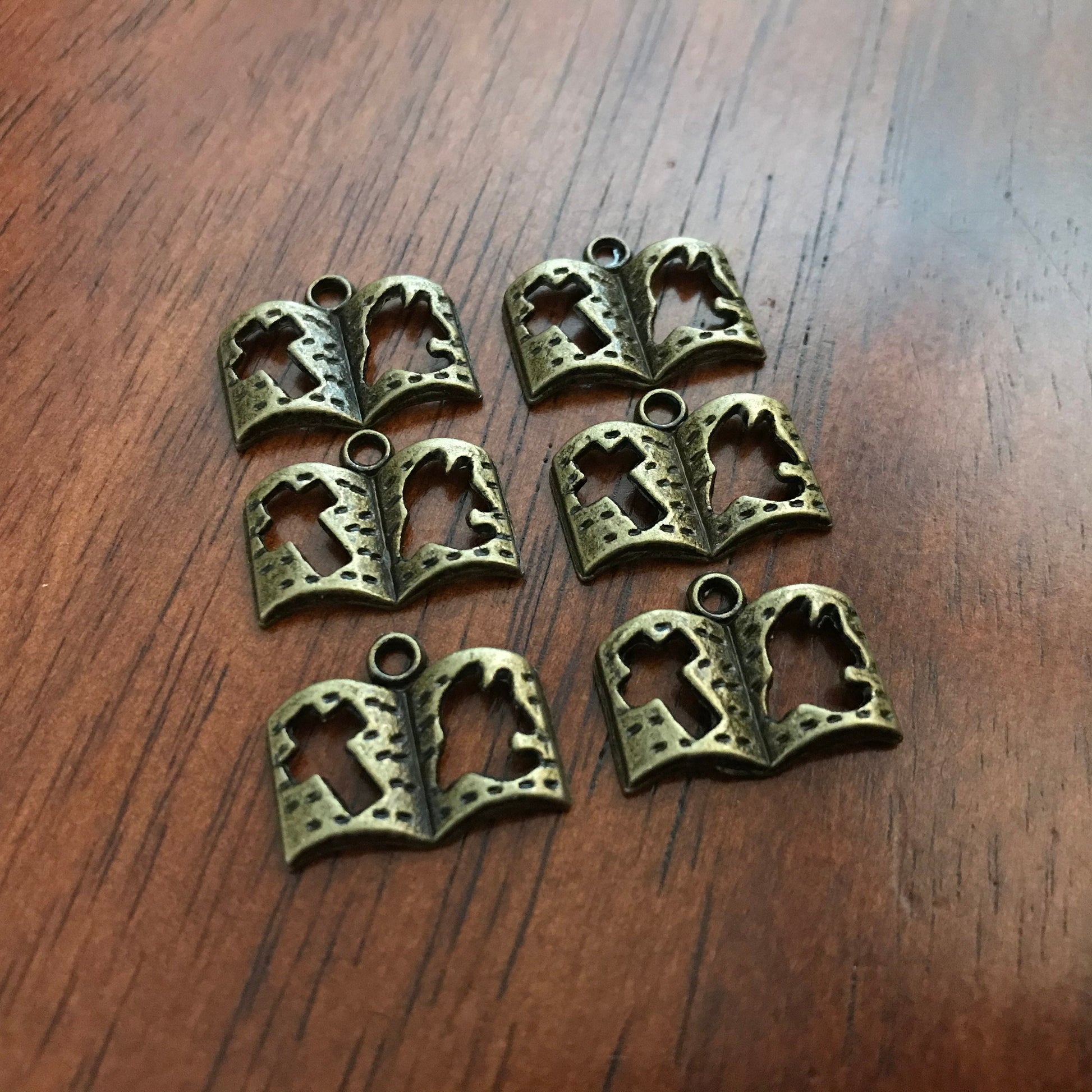 Bulk 50 Bible Charms, Full Amor of God Charms, Antique Bronze Charms, Bronze Bible Charms, Book Charms, Holy Bible Charms, Findings