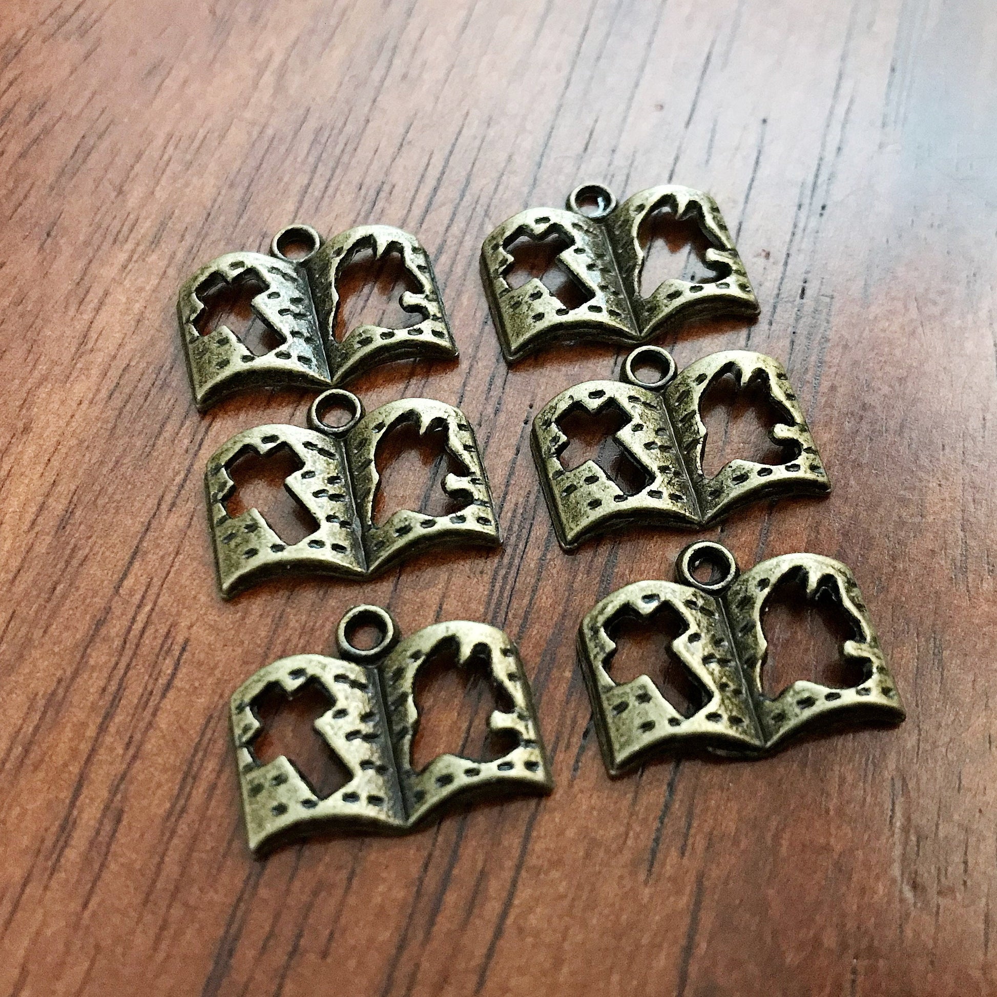 25pcs, Bible Charms, Full Amor of God Charms, Antique Bronze Charms, Bronze Bible Charms, Book Charms, Holy Bible Charms, Findings