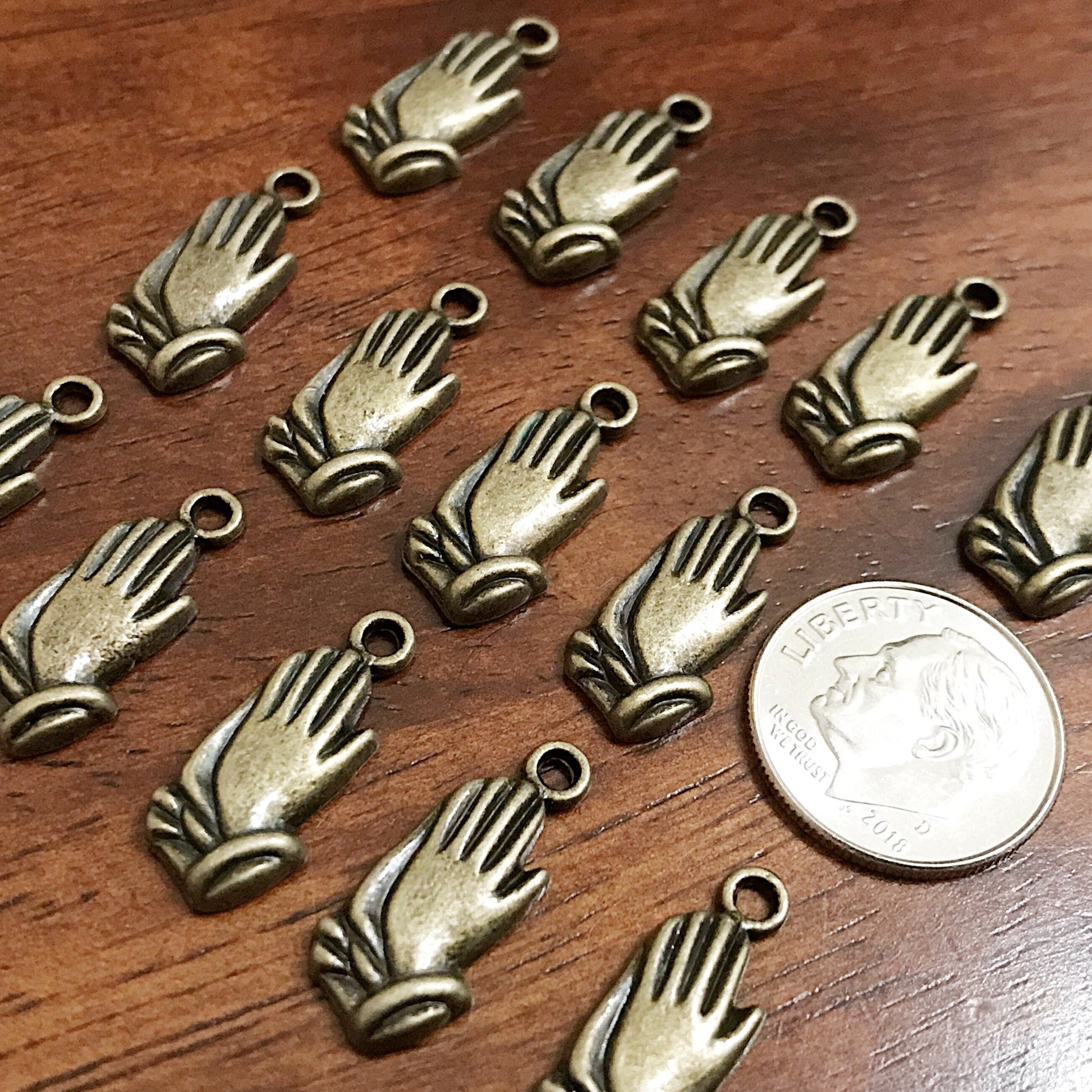 25pcs, Praying Hand Charms, Prayer Charms, Charms Bulk, Armor of God Charm, Bronze Praying Hands Charms, Rosary Charms, Findings