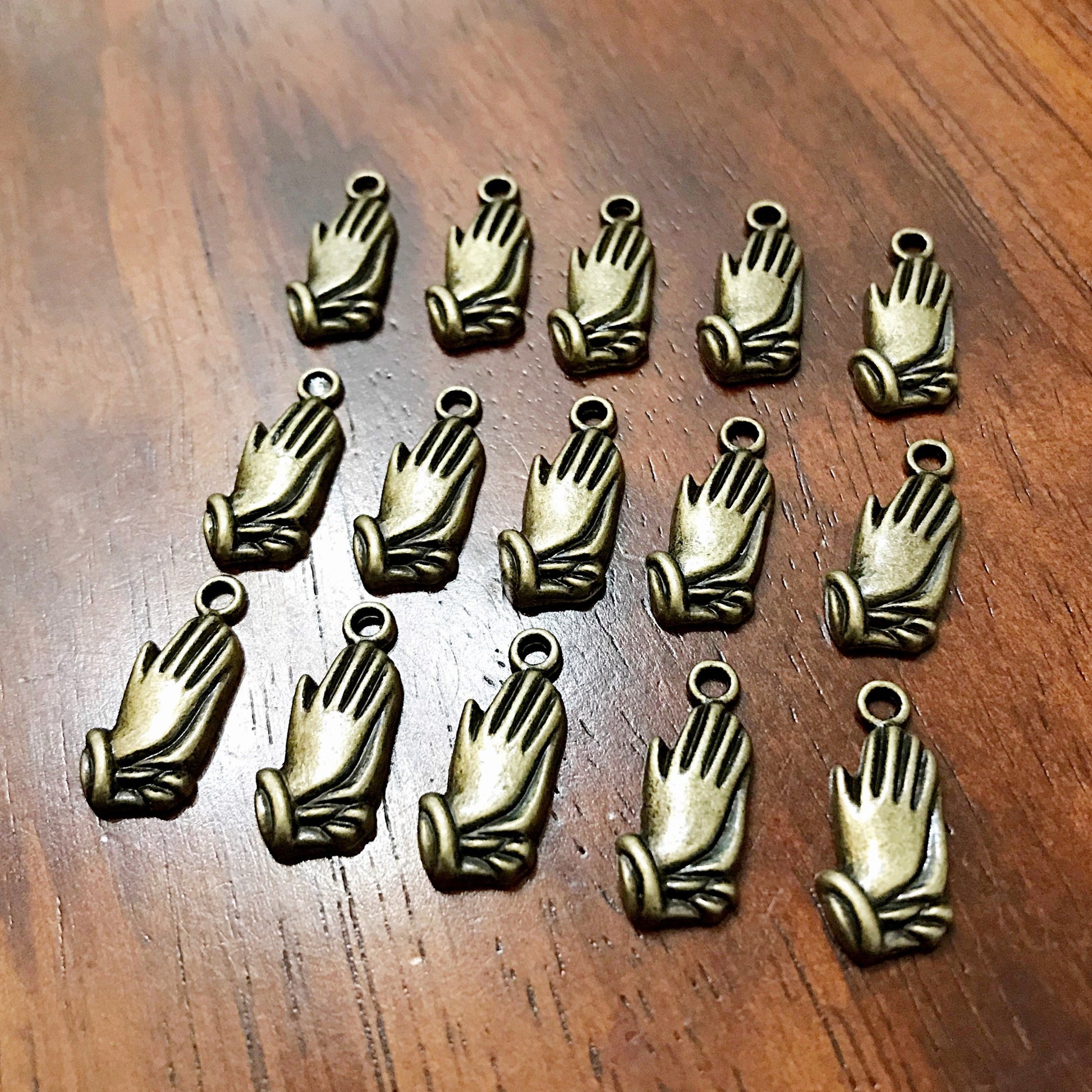 50 Praying Hand Charms, Prayer Charms, Charms Bulk, Armor of God Charm, Bronze Praying Hands Charms, Rosary Charms, Findings