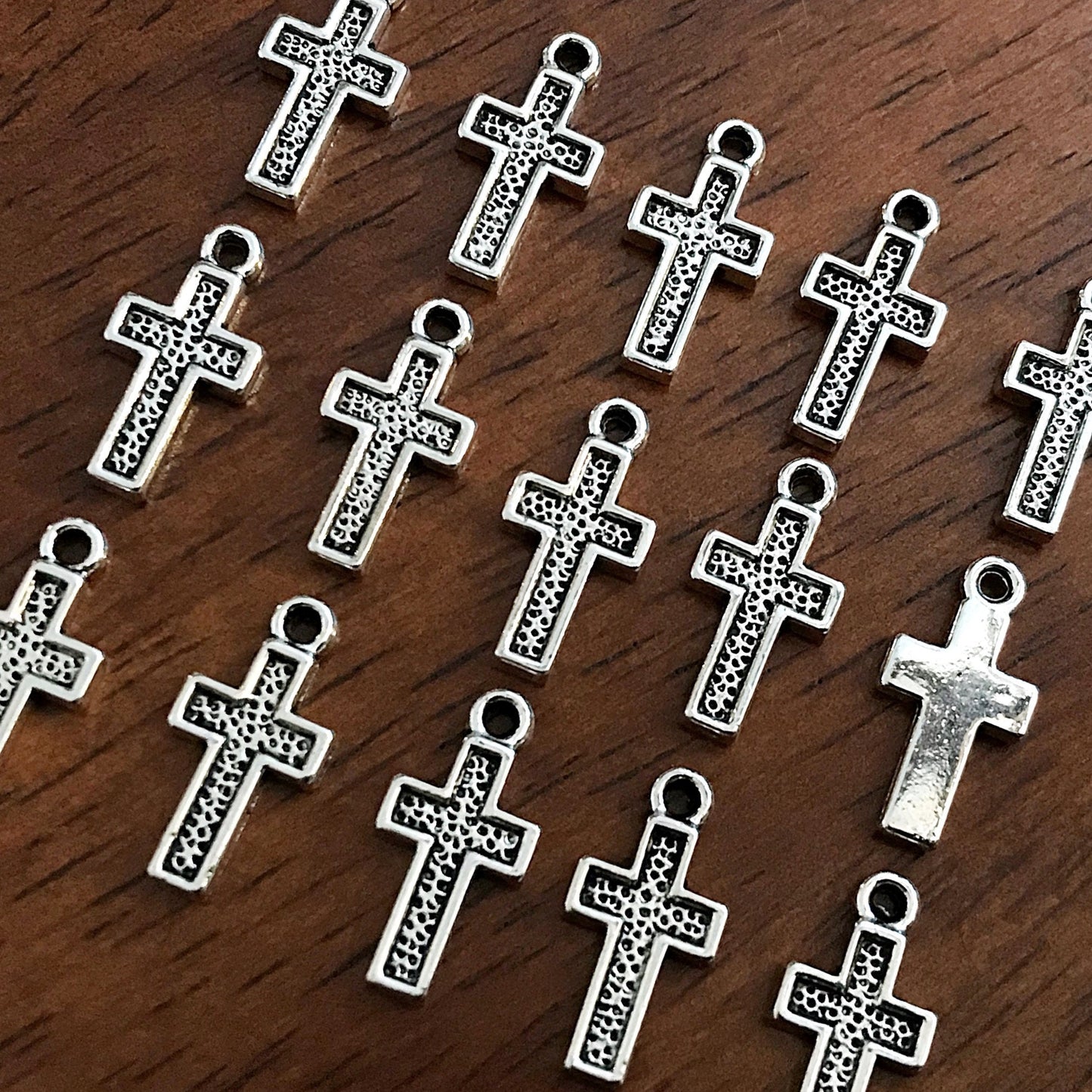Bulk 50pcs, Cross Charms, Antique Silver Charms, Silver Cross Charms, Fancy Cross Charms, Beautiful Cross Charm, Tiny Cross Charms, Findings
