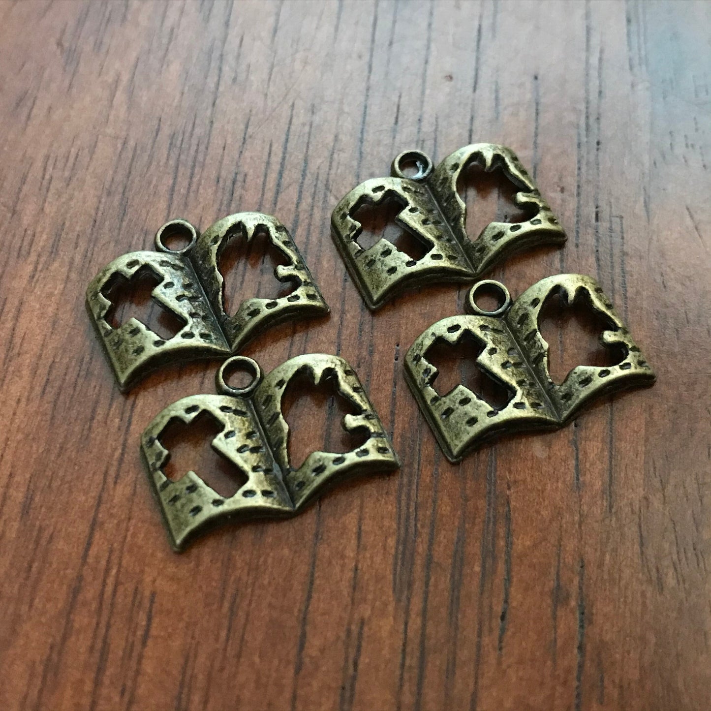 25pcs, Bible Charms, Full Amor of God Charms, Antique Bronze Charms, Bronze Bible Charms, Book Charms, Holy Bible Charms, Findings