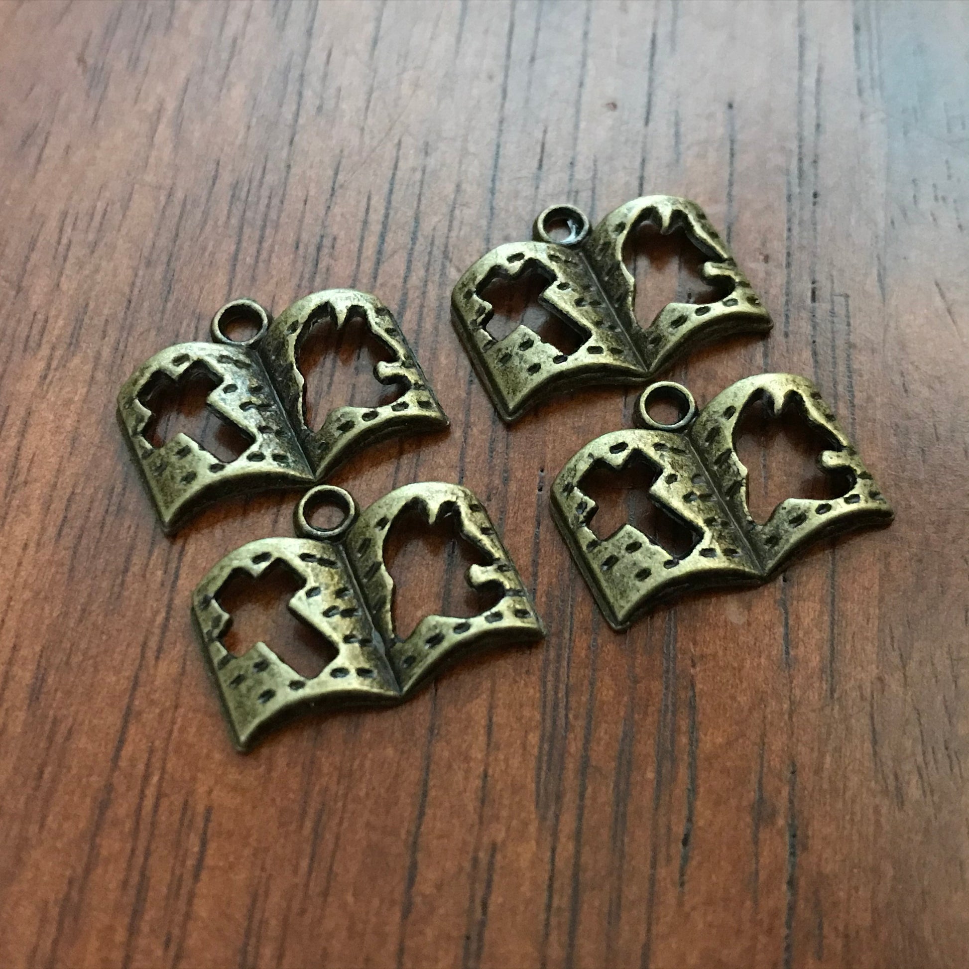 Bulk 50 Bible Charms, Full Amor of God Charms, Antique Bronze Charms, Bronze Bible Charms, Book Charms, Holy Bible Charms, Findings