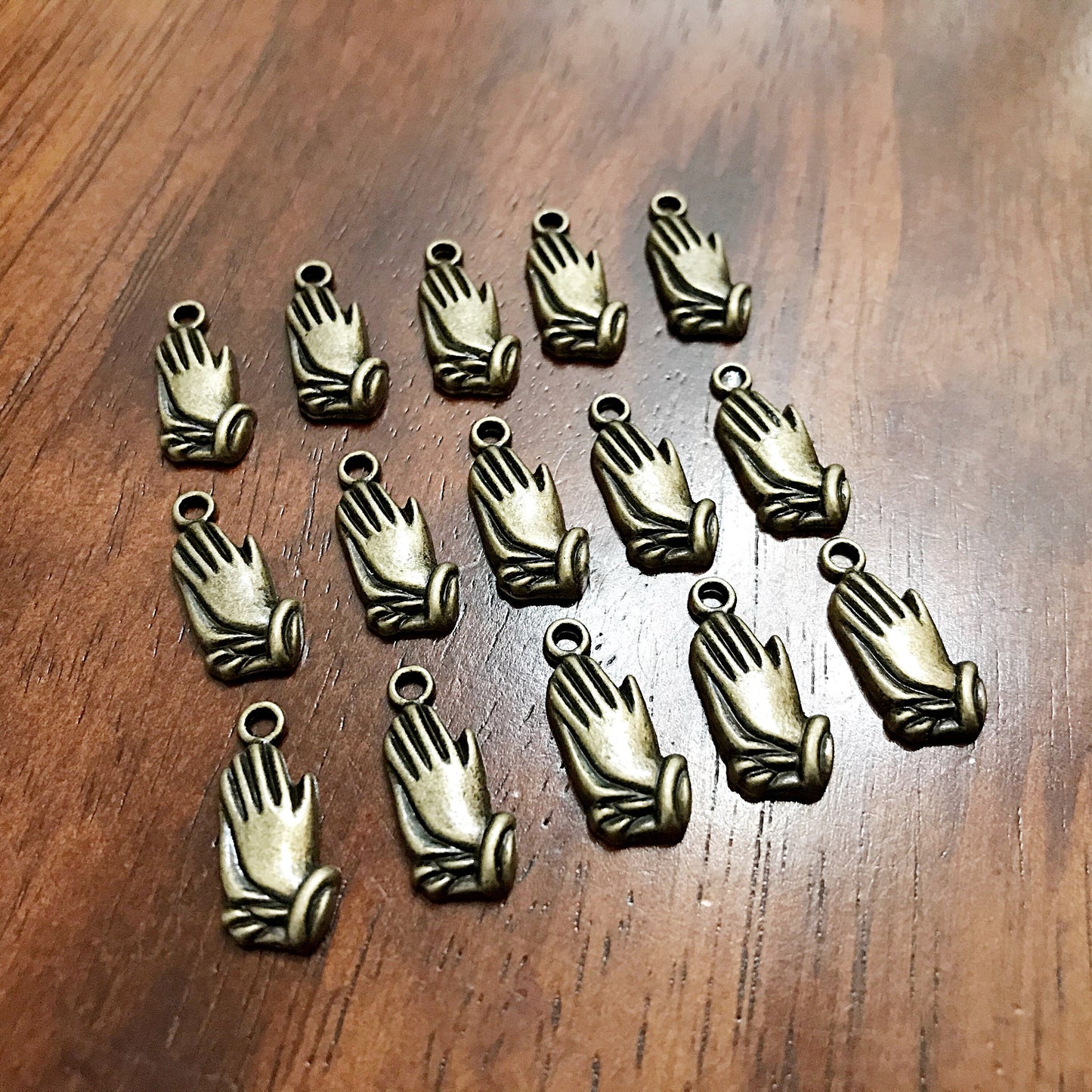 25pcs, Praying Hand Charms, Prayer Charms, Charms Bulk, Armor of God Charm, Bronze Praying Hands Charms, Rosary Charms, Findings