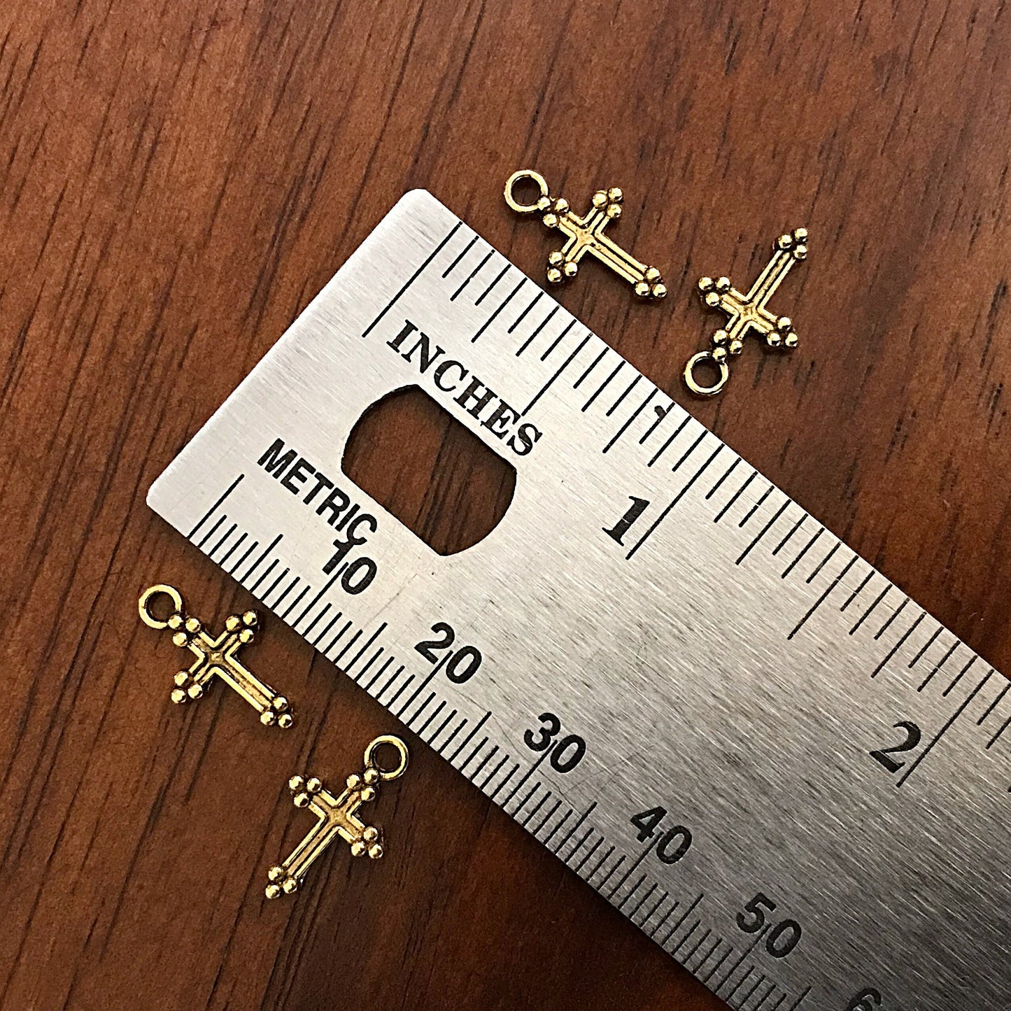 50pcs Gold Cross Charms, Antique Gold Charms, Tiny Cross Charms, Small Cross Charms, Tiny Charms, Fancy Cross Charms, Findings
