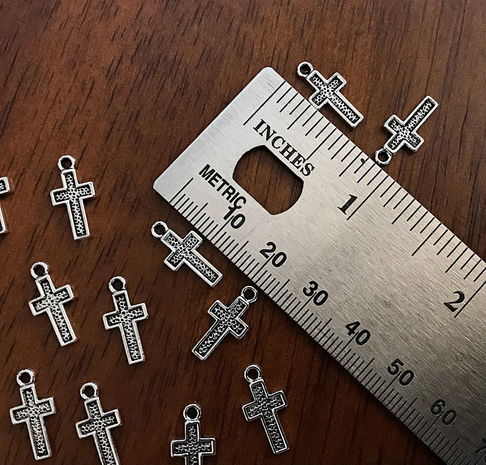 Bulk 50pcs, Cross Charms, Antique Silver Charms, Silver Cross Charms, Fancy Cross Charms, Beautiful Cross Charm, Tiny Cross Charms, Findings