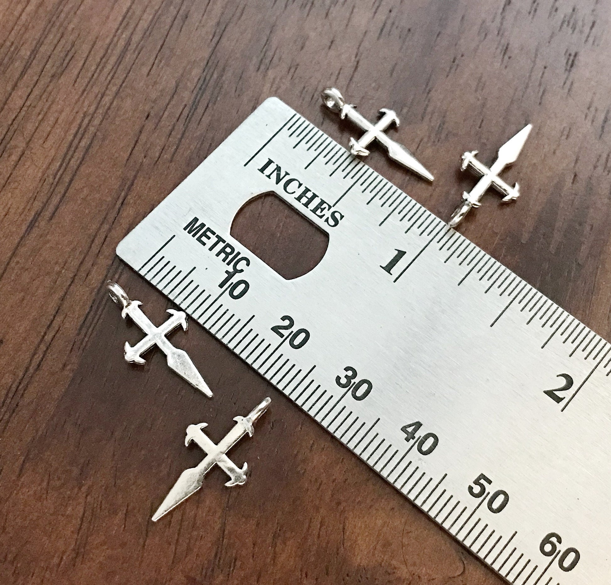 25pcs, Cross Charms, Antique Silver Charms, Silver Cross Pendants, Fancy Cross Charms, Double Sided Cross, Findings and Jewelry Supplies