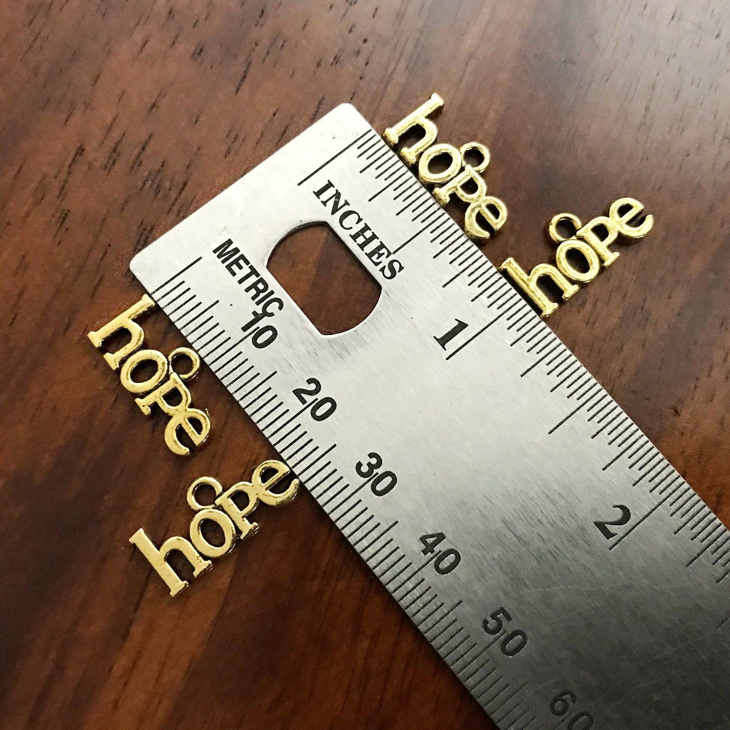 25pcs, Hope Charms, Antique Gold Charms, Gold Hope Charms, Cancer Awareness Charms, Hope Ribbon Charms, Word Hope Charms, Findings