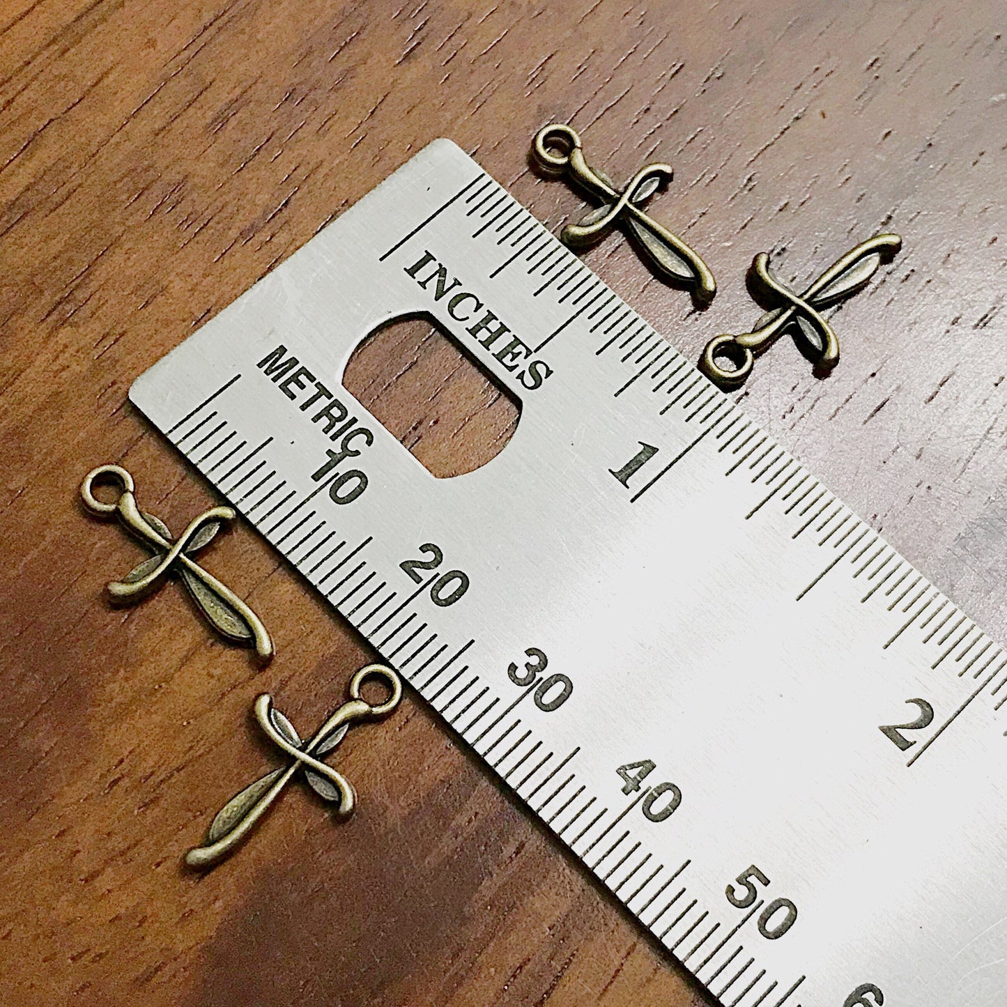 25pcs Bronze Cross Charms, Antique Bronze Charms, Tiny Cross Charms, Small Cross Charms, Tiny Charms, Fancy Cross Charms, Findings