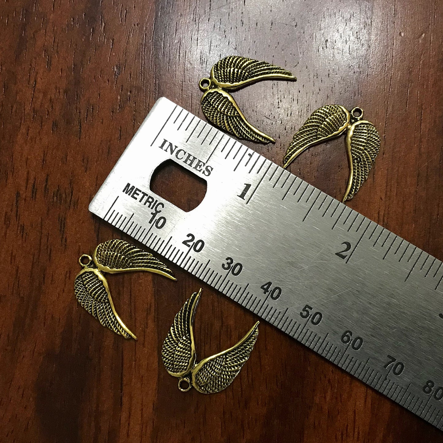 25pcs, Wing Charms, Gold Tone Wings Charms, Antique Gold Wing Charms, Wings Charms, Double Wing Charms, Angel Wings Charms, Findings