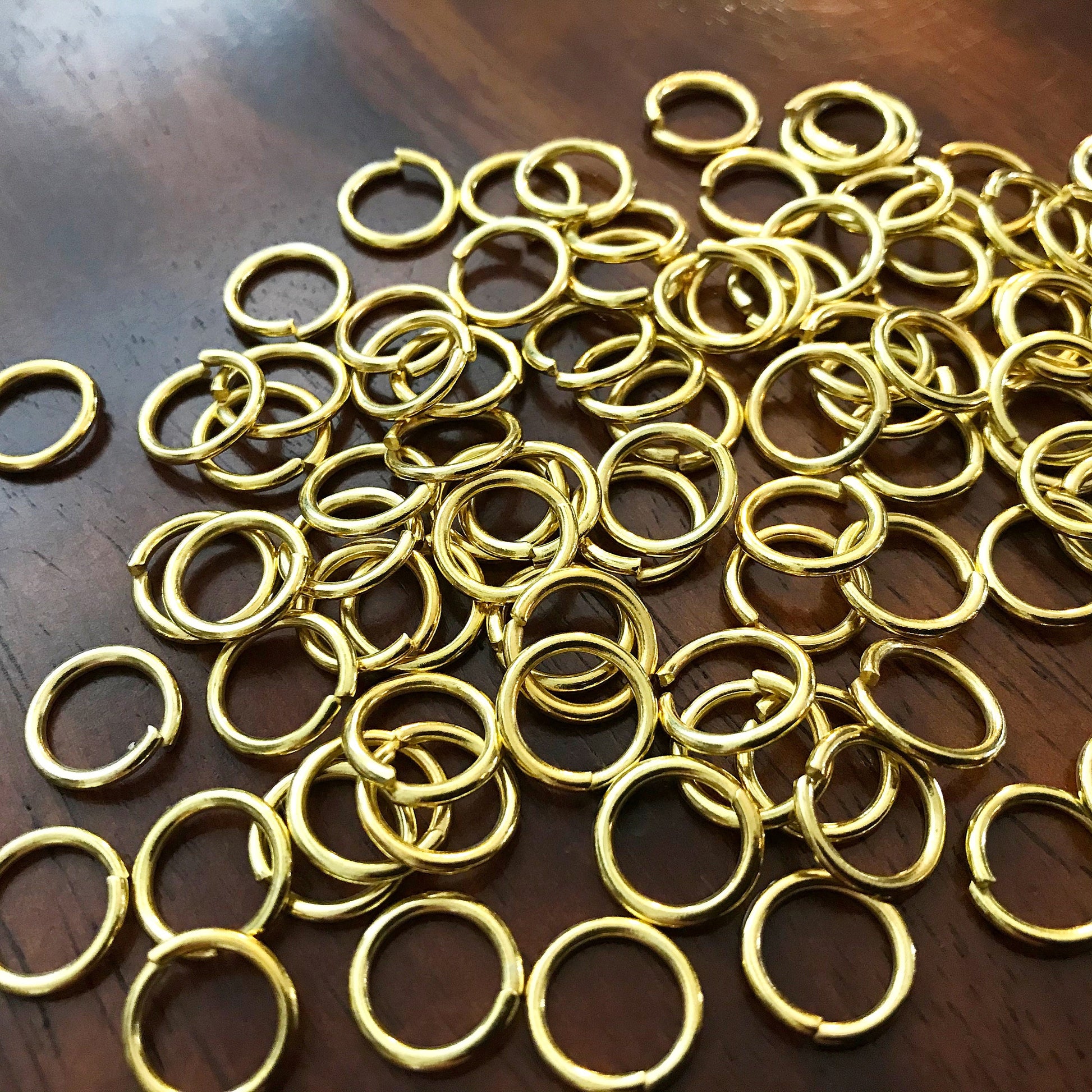 Strong Jump Rings, 200pcs 12x1.5mm Jump Rings, Gold Plated Jumprings, 12mm x 1.5mm Jumprings, Industrial Strength Jumprings, Findings