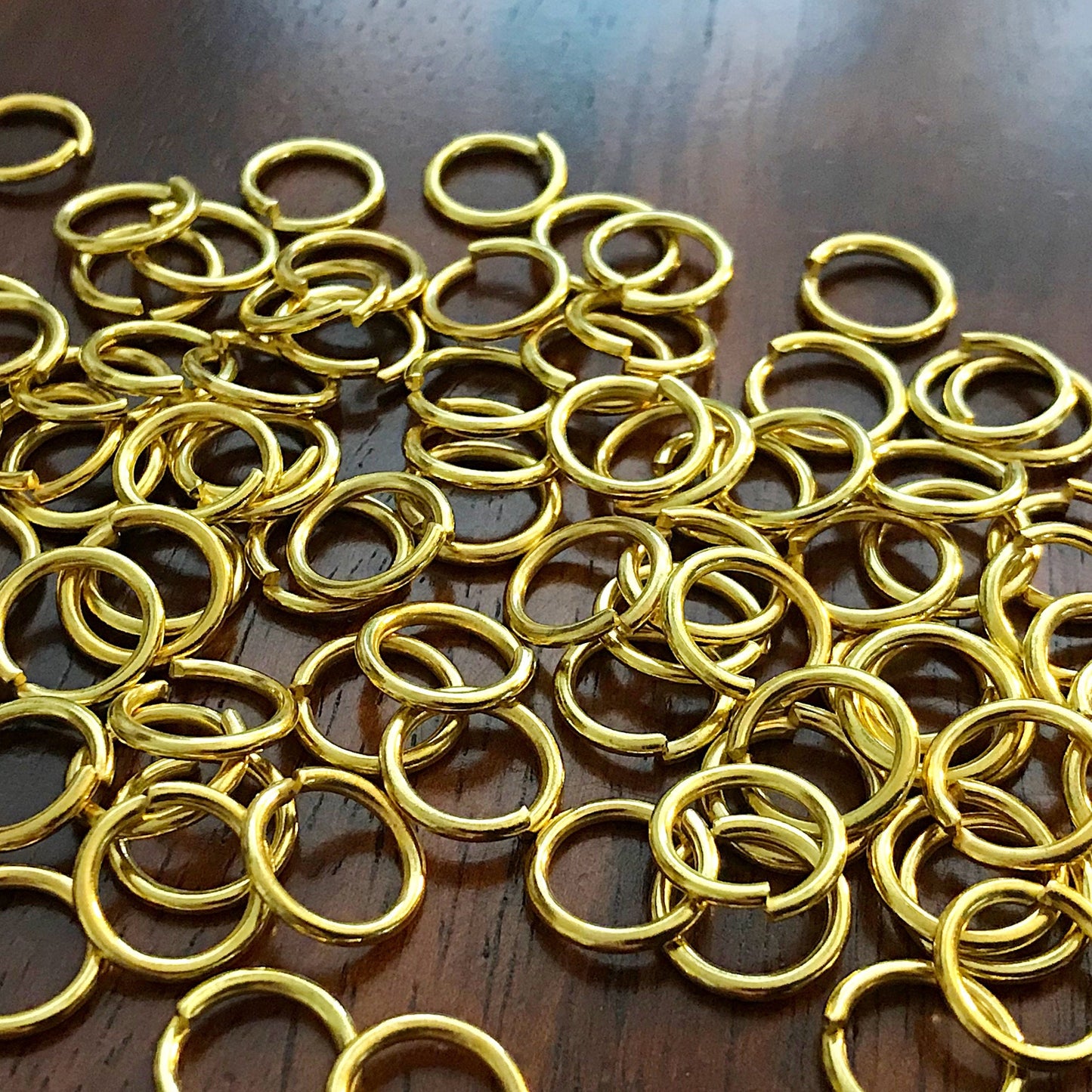 Strong Jump Rings, 300pcs, 12 x 1.2mm Jump Rings, Gold Plated Jumprings, 12mm x 1.2mm Jump-rings, Industrial Strength Jumprings, Findings