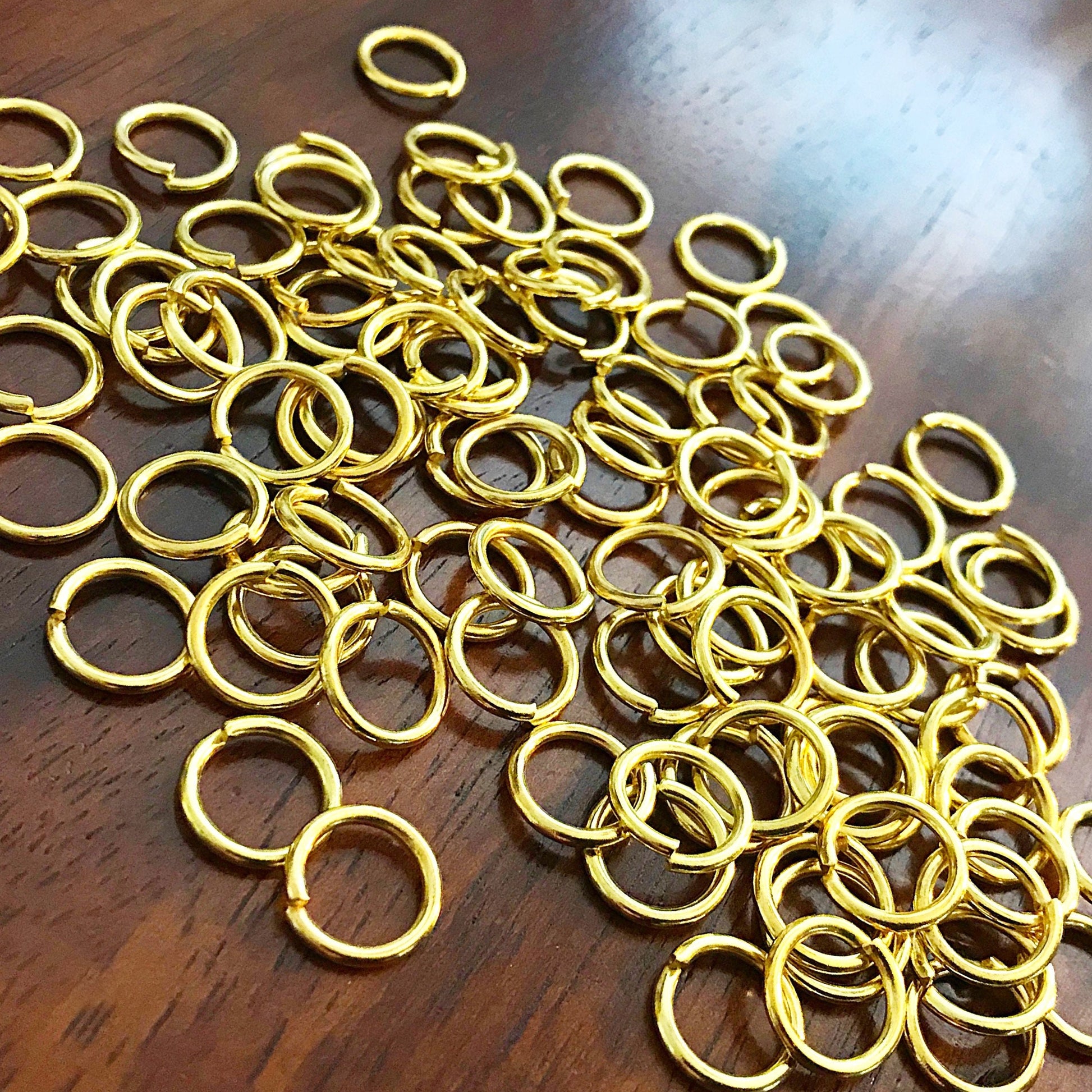 Strong Jump Rings, 200pcs 12x1.5mm Jump Rings, Gold Plated Jumprings, 12mm x 1.5mm Jumprings, Industrial Strength Jumprings, Findings