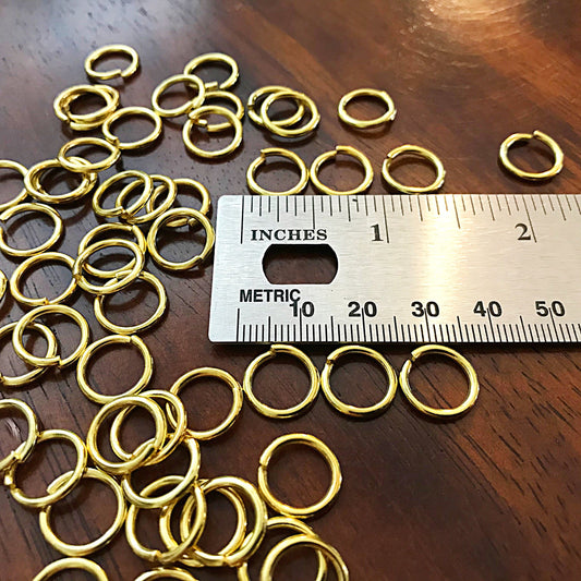 Strong Jump Rings, 200pcs 12x1.5mm Jump Rings, Gold Plated Jumprings, 12mm x 1.5mm Jumprings, Industrial Strength Jumprings, Findings