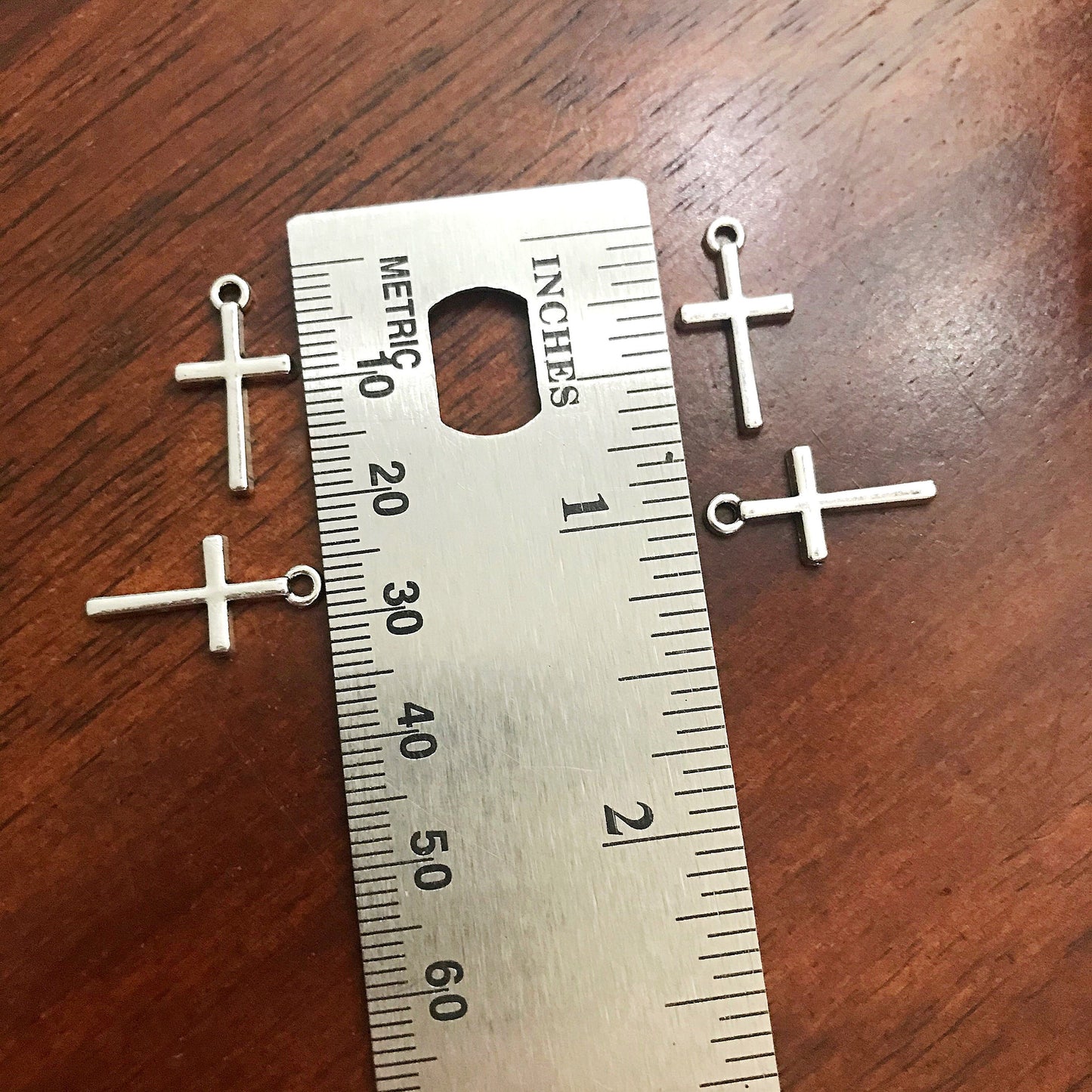 Bulk 25 Cross Charms, Antique Silver Charms, Silver Cross Pendants, Cross Charms, Double Sided Cross Charms, Findings and Jewelry Supplies