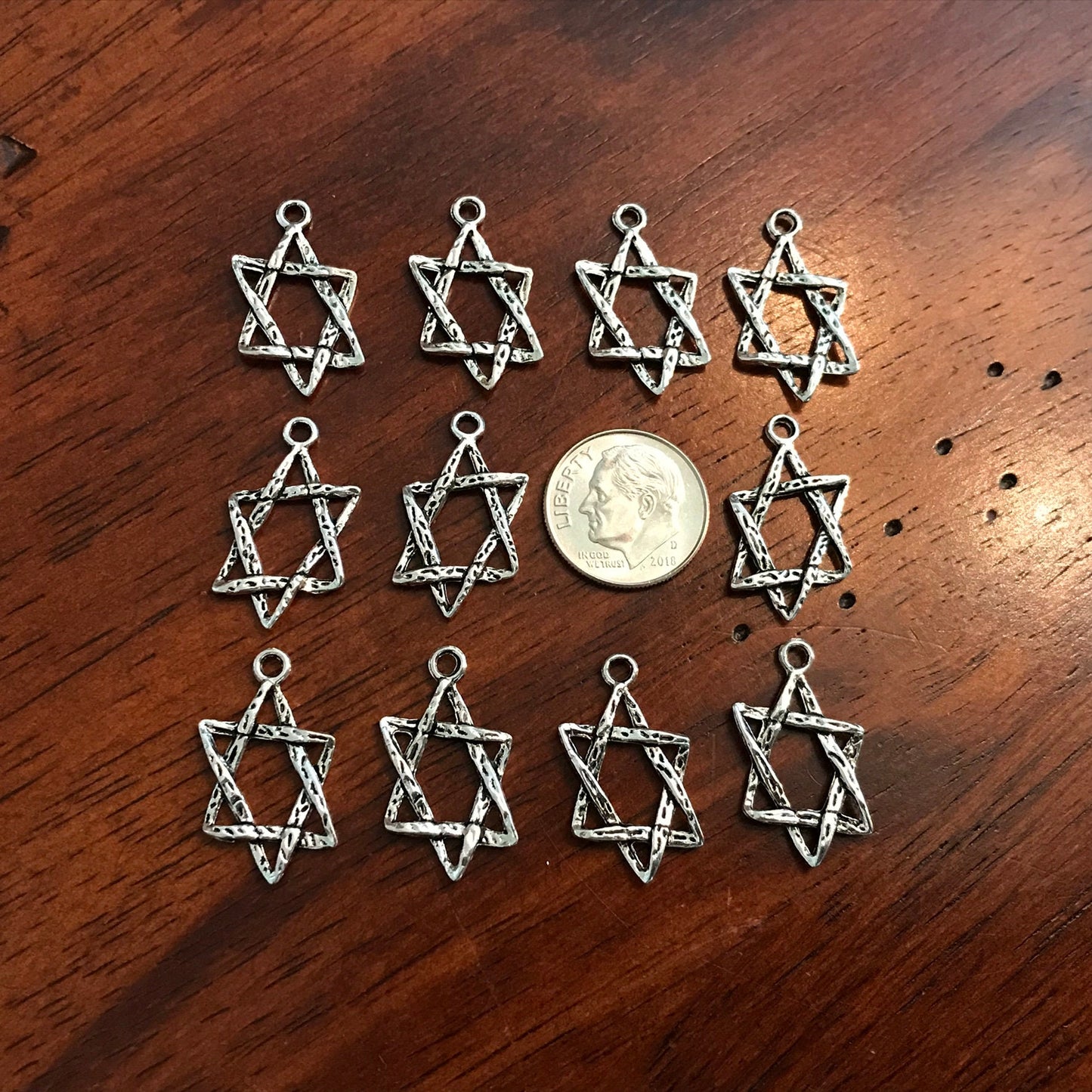 20pcs, Star of David Charms, Star of David, Hexagram Charms, 6 Point Star, Hanukkah Charms, Jewish Charms, Star Hexagram, Findings