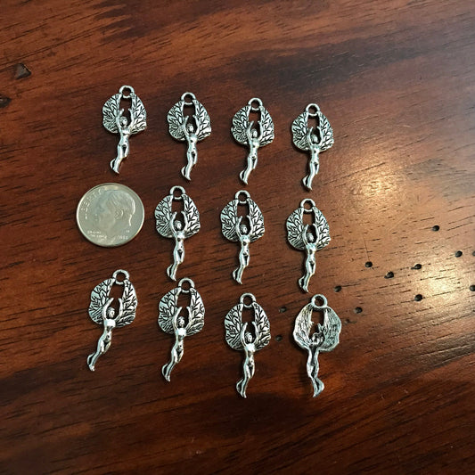 30pcs, Angel Charms, Halo Charms, Angel Pendants, Antique Silver Charms, Small Angel Charms, Angel Wing Charms, Angel Pendants, Findings