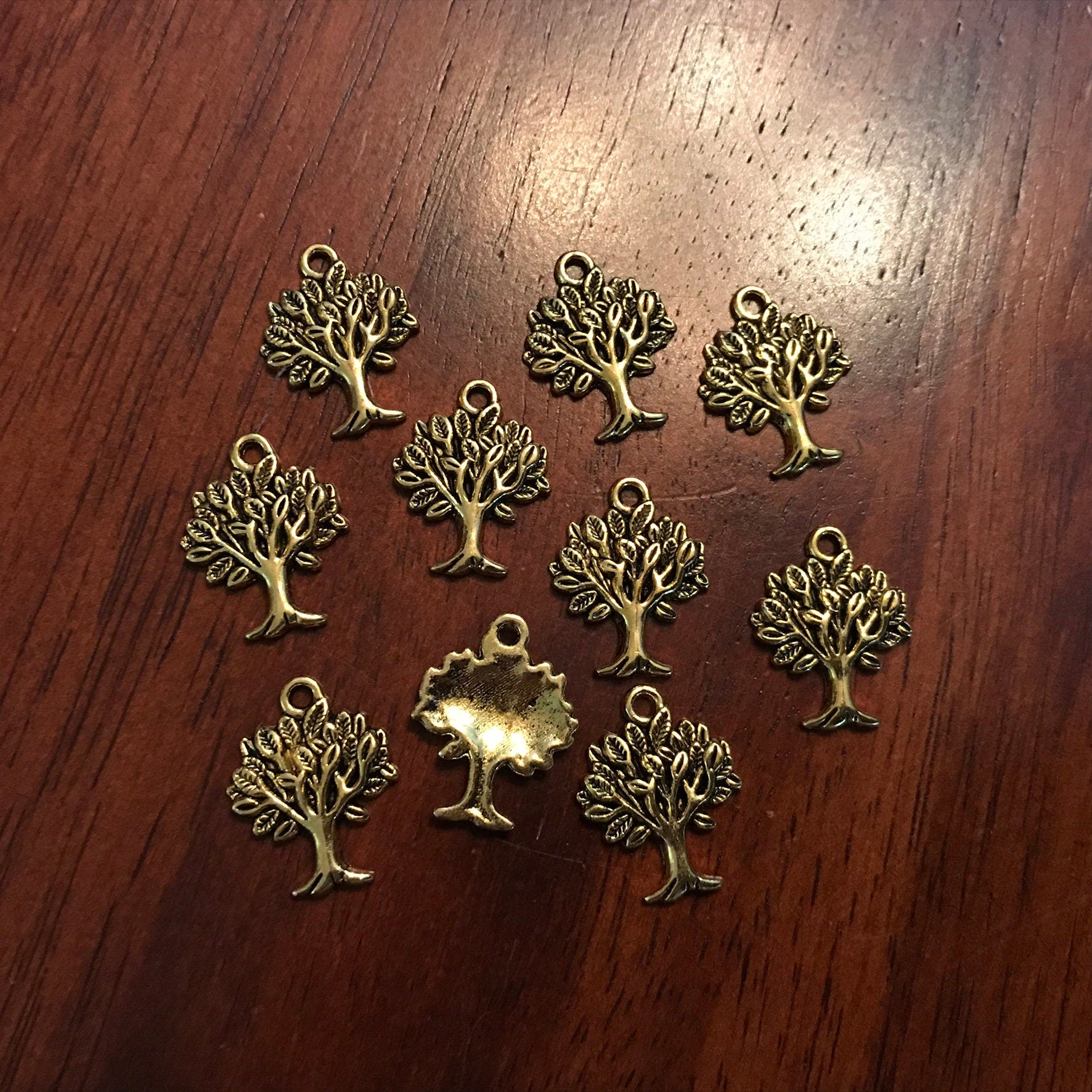 20pcs, Tree Charms, Tree of Life, Antique Gold Charms, Tree of Life Charms, Silver Tree Charms, Jewelry And Craft Supplies, Findings