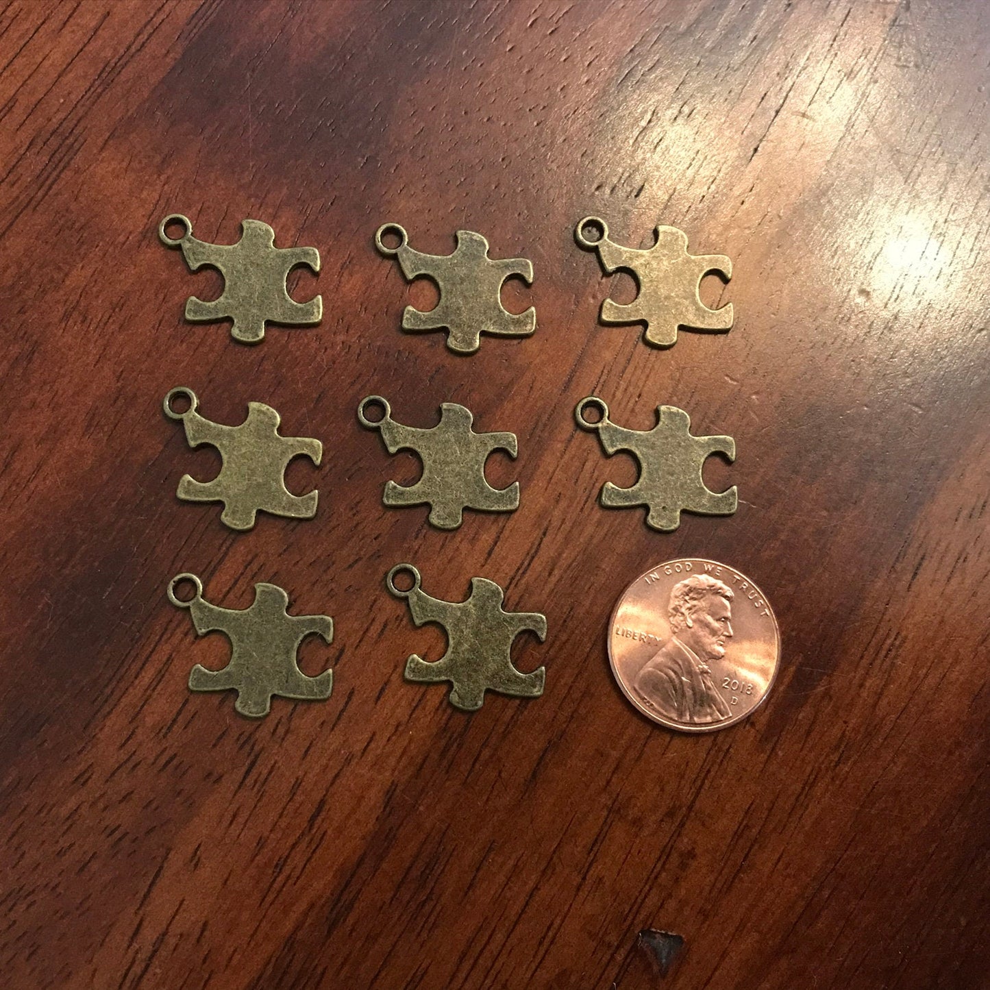 Bulk 25pcs, Puzzle Charms, Antique Bronze Charms, Autism Charms, ASD Charms, Autism Puzzle Pendants, Findings, Jewelry And Craft Supplies