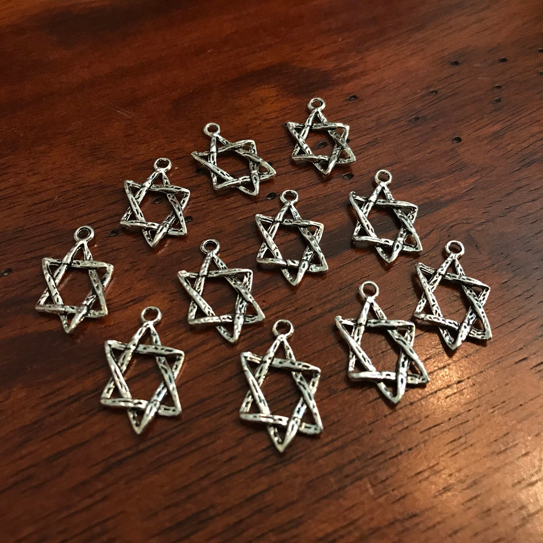 20pcs, Star of David Charms, Star of David, Hexagram Charms, 6 Point Star, Hanukkah Charms, Jewish Charms, Star Hexagram, Findings