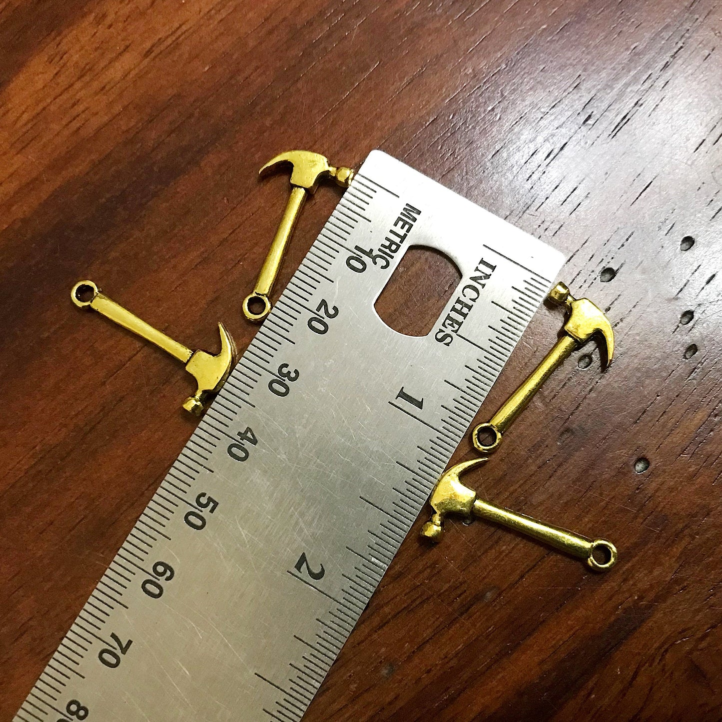 20pcs, Hammer Charms, Antique Gold Charms, Gold Hammer Charms, Fire Dept Charms, Double Sided Hammer Charms, Tools Charms, Findings