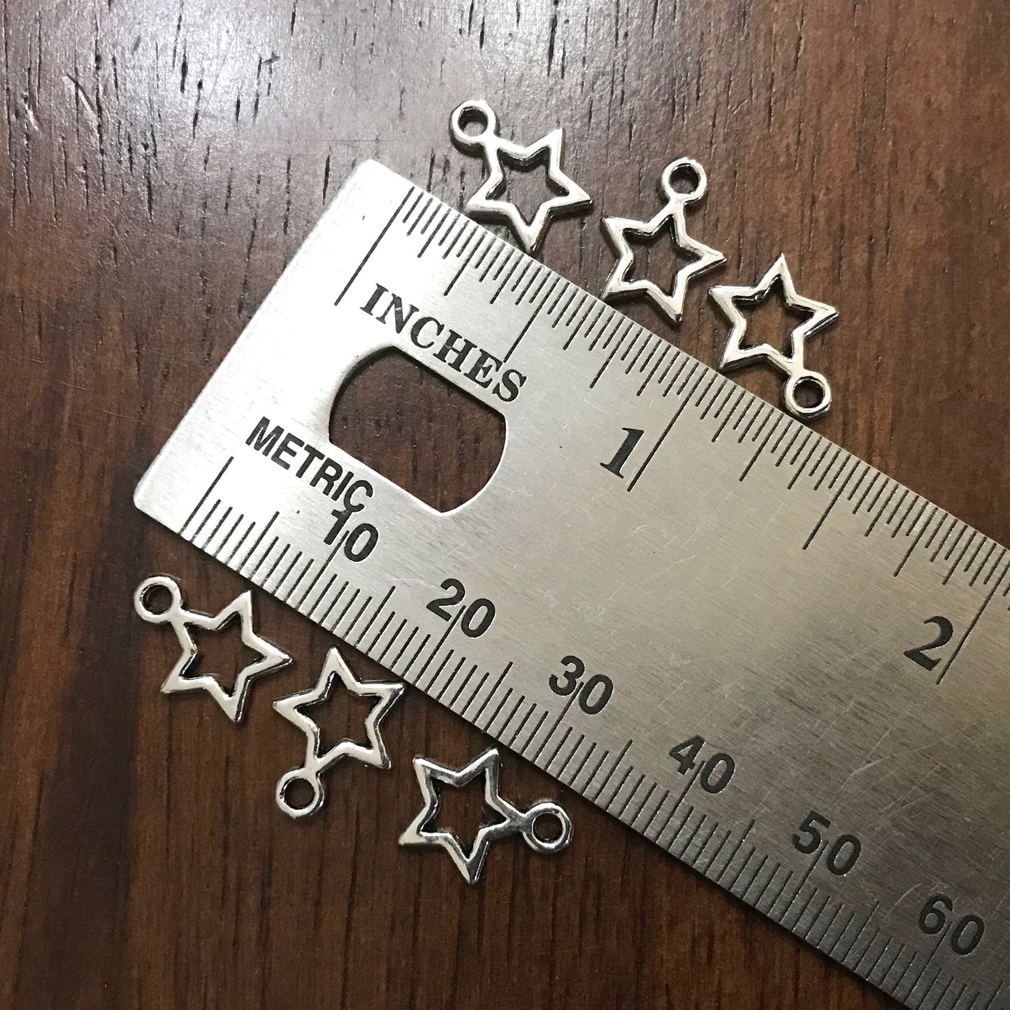 50pcs, Star Charms, Antique Silver Charms, Tiny Star Charms, 2 Sided Star Charms, Texas Star Charms, Double Sided Star Charms, Findings