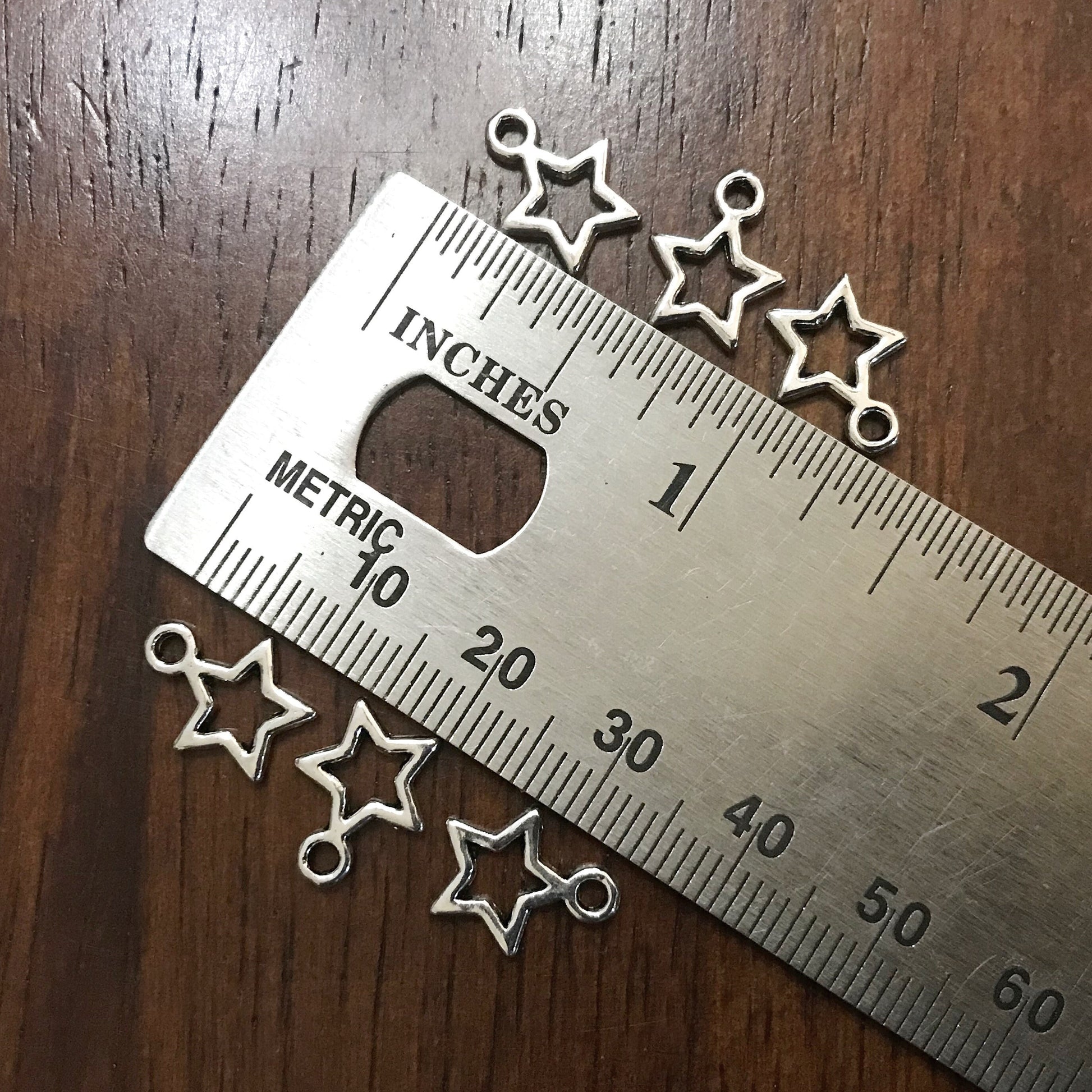 50pcs, Star Charms, Antique Silver Charms, Tiny Star Charms, 2 Sided Star Charms, Texas Star Charms, Double Sided Star Charms, Findings