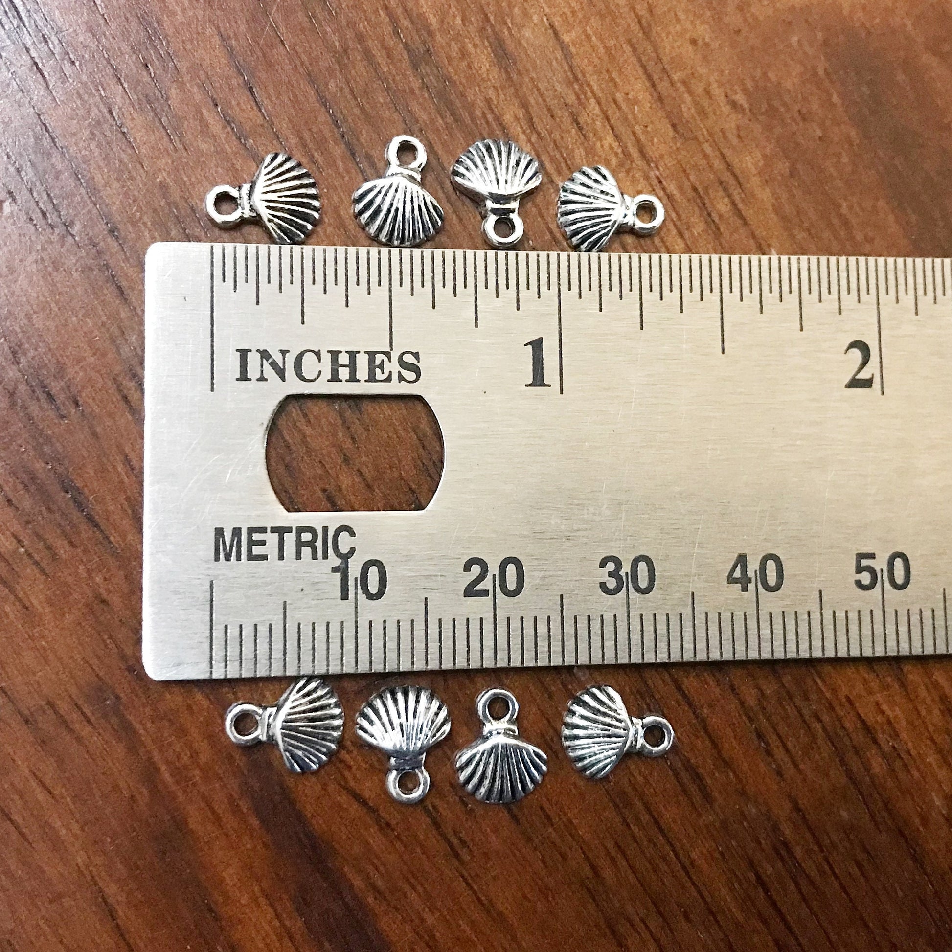 50pcs, Seashell Charms, Antique Silver Charms, Tiny Seashell Charms, Sea Shells, Silver Shell Charms, Starfish Shell Charms, Findings