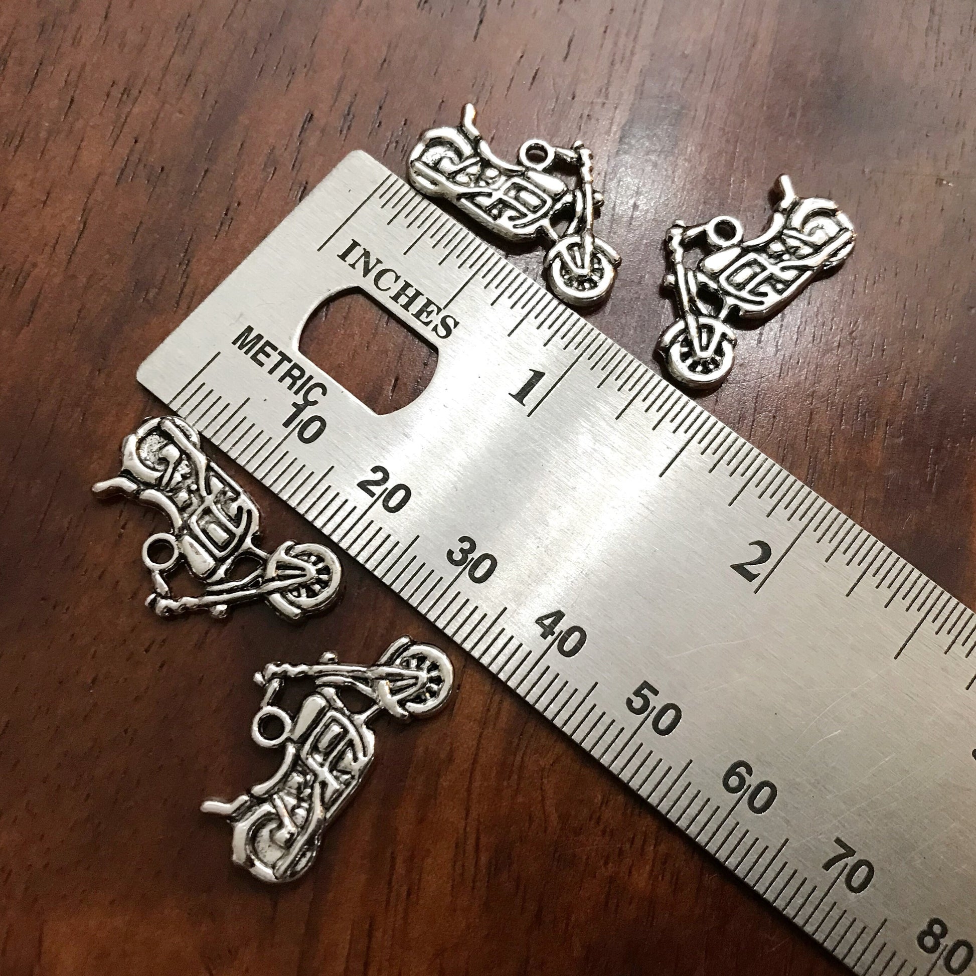 15pcs, Motorcycle Charms, Antique Silver Motorcycle Charms, Motorbike Charms, Double Sided Motorcycle Charms, Dirt Bike Charms, Findings