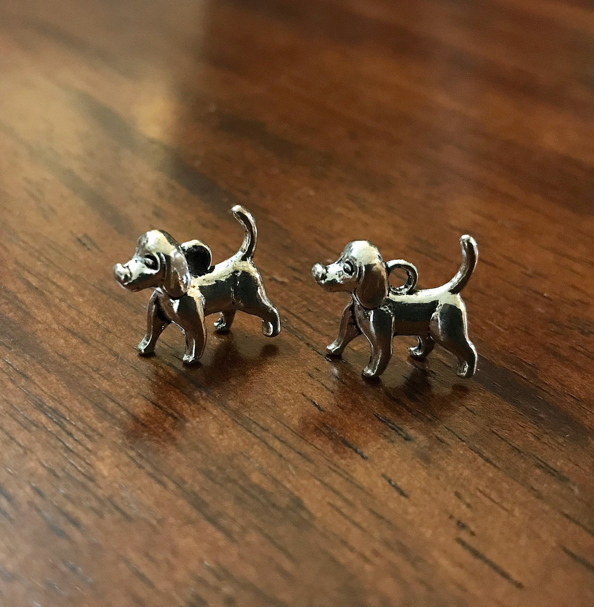12pcs Dog Charms, Antique Silver Charms, 3D Dog Charms, Puppy Charms, Pet Charms, Animal Charms, Silver Doggy Charms, Findings